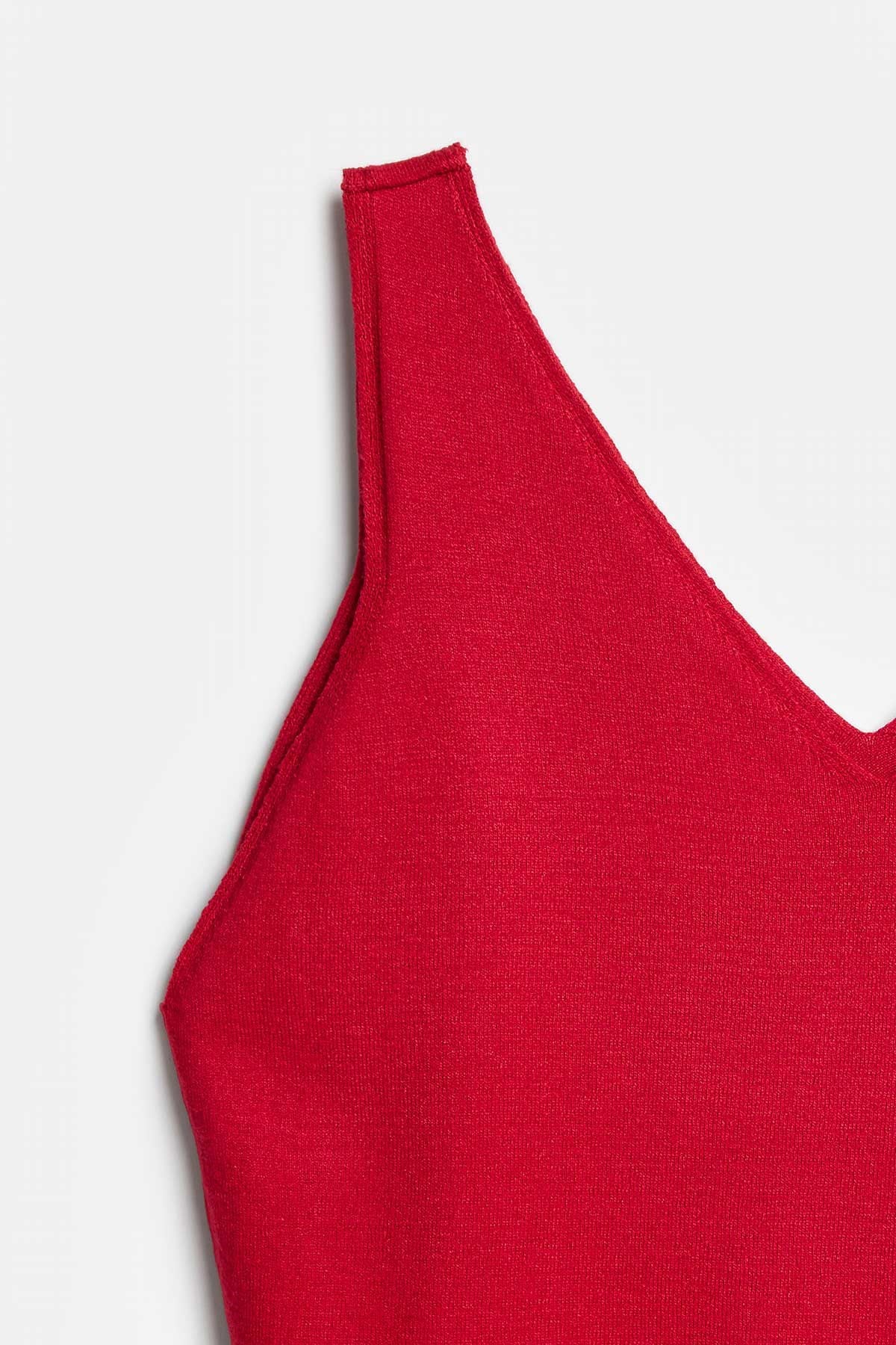 Peraluna RUBY TOP V-NECK Summer Women's Knitwear Undershirt - Red