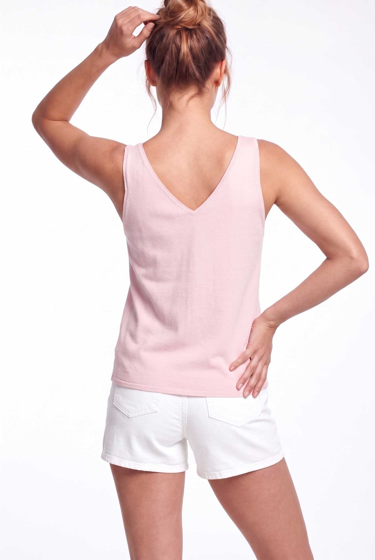 Peraluna RUBY TOP V-NECK Summer Women's Knitwear Undershirt - Light Pink