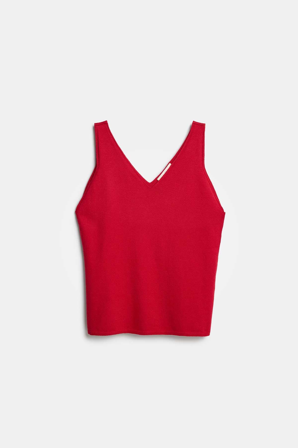 Peraluna RUBY TOP V-NECK Summer Women's Knitwear Undershirt - Red