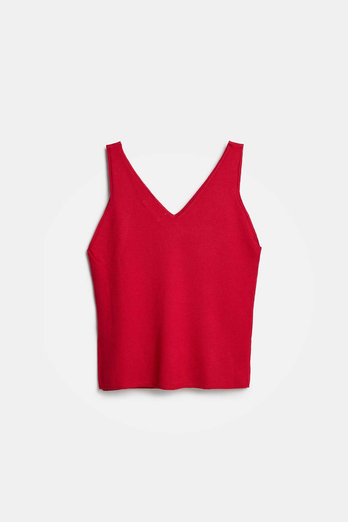 Peraluna RUBY TOP V-NECK Summer Women's Knitwear Undershirt - Red