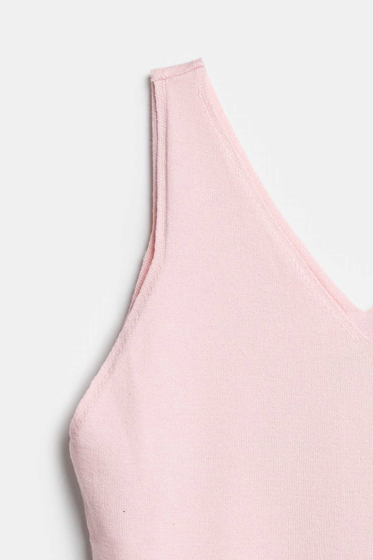 Peraluna RUBY TOP V-NECK Summer Women's Knitwear Undershirt - Light Pink