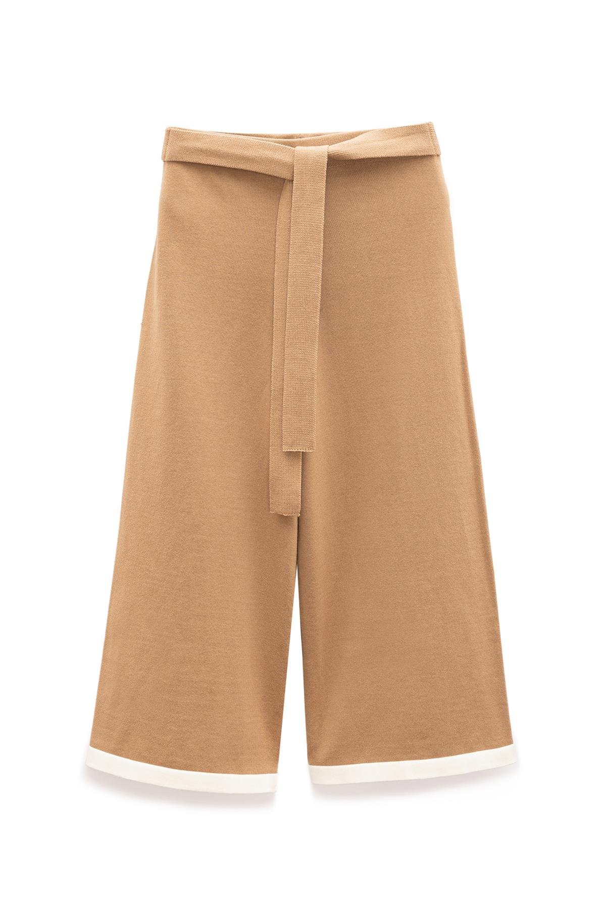 Peraluna Rumi Çocuk Triko Pamuk Pantolon - Camel