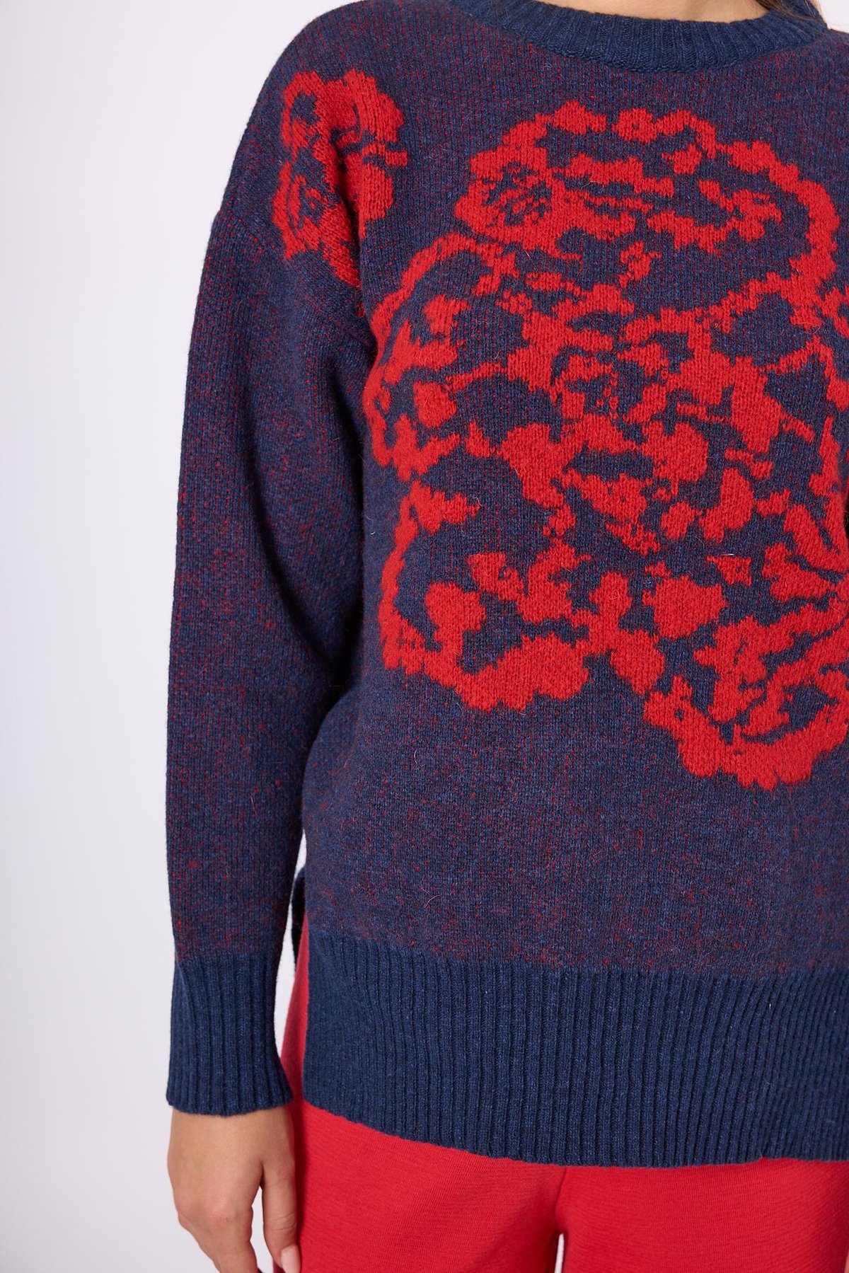 Peraluna Sally Jakarlı Kadın Triko Kazak - Lacivert