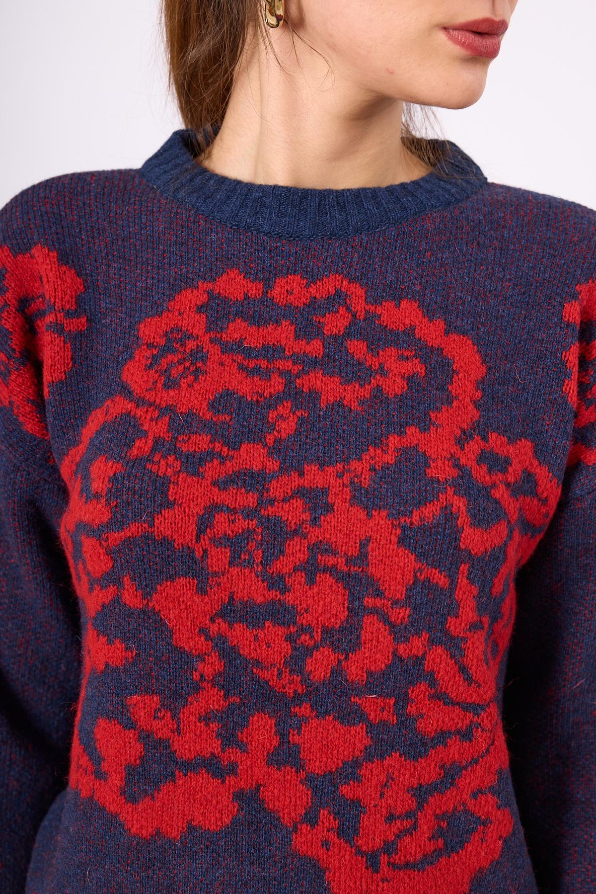 Peraluna Sally Jakarlı Kadın Triko Kazak - Lacivert