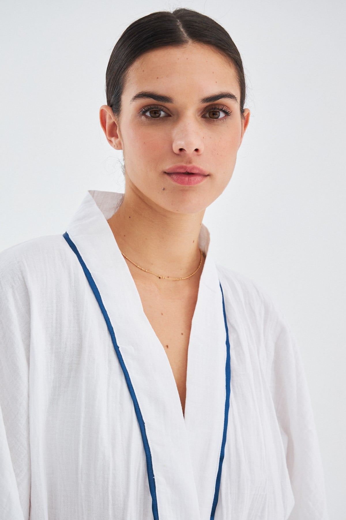 Peraluna SANDAL KIMONO Yazlık Muslin Kadın Kimono Beyaz