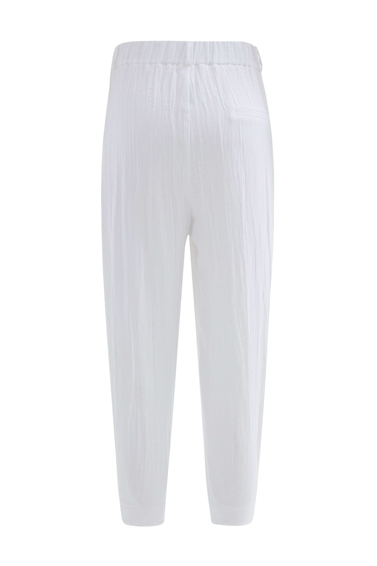 Peraluna SANDAL TROUSER Bol Kesim Yazlık Muslin Kadın Kısa Pantolon Beyaz