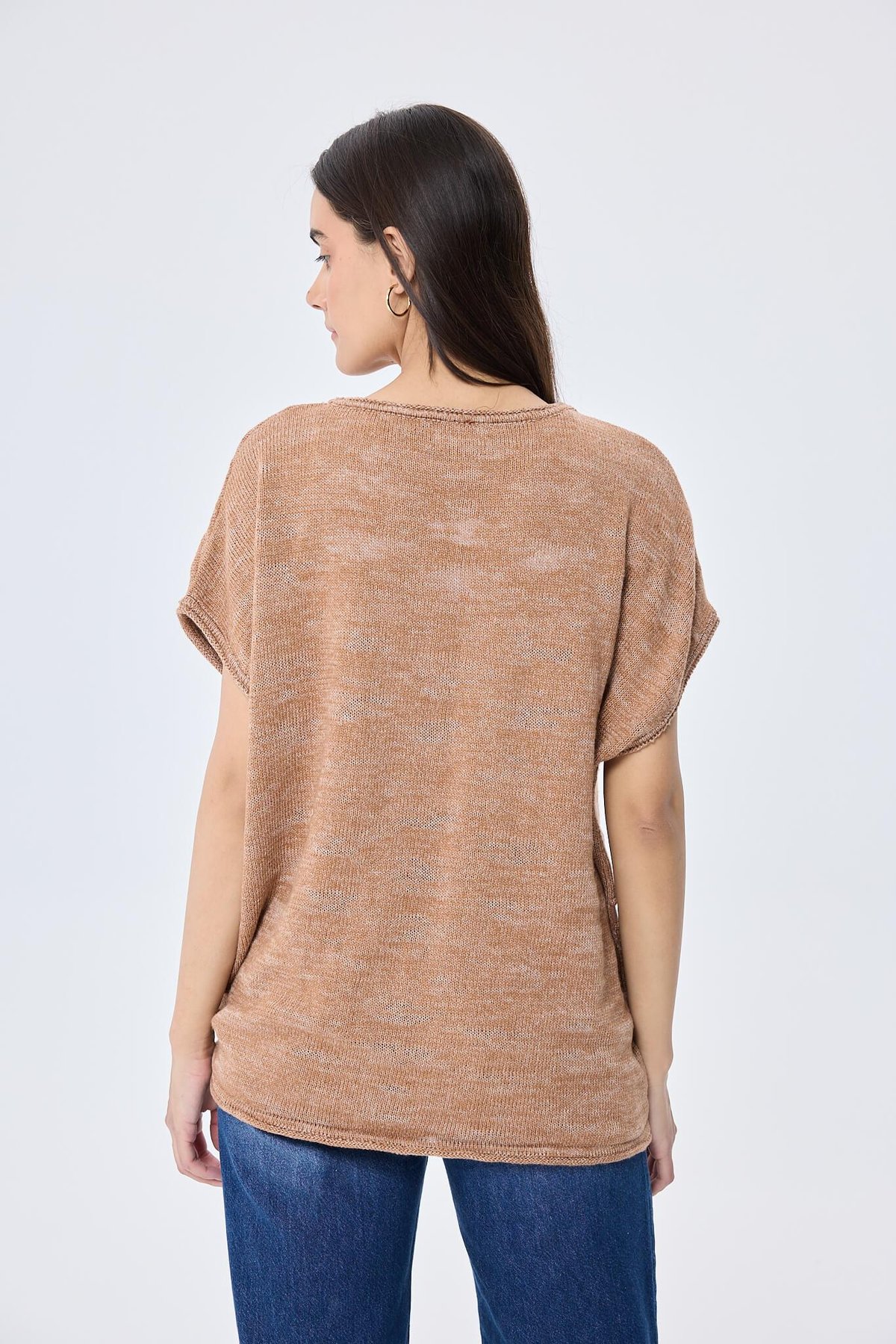 Peraluna, Sarah, Ajurlu, Kadın Yazlık Triko Bluz  - SÜTLÜ KAHVE MIX