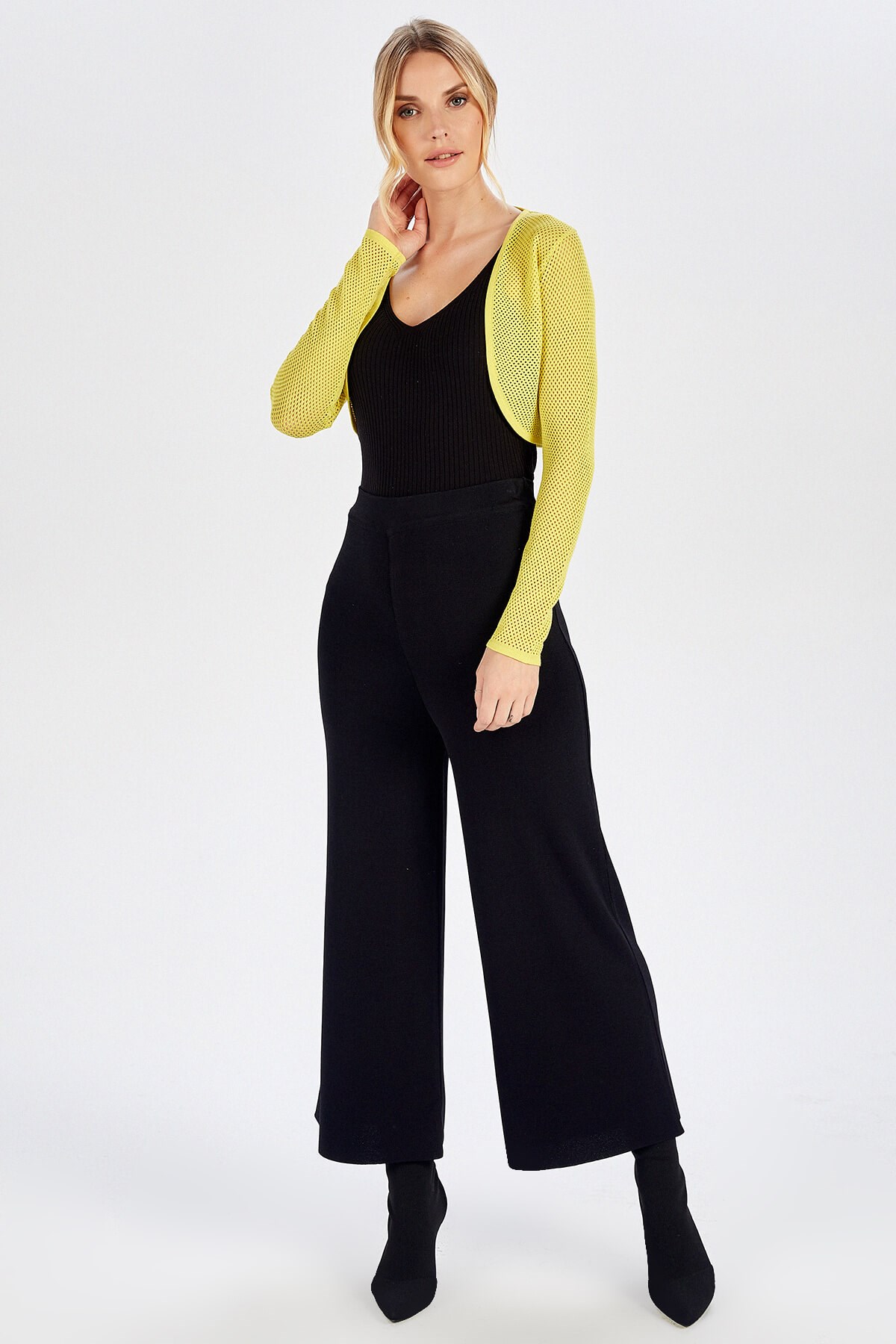 Peraluna Sarı File Bolero