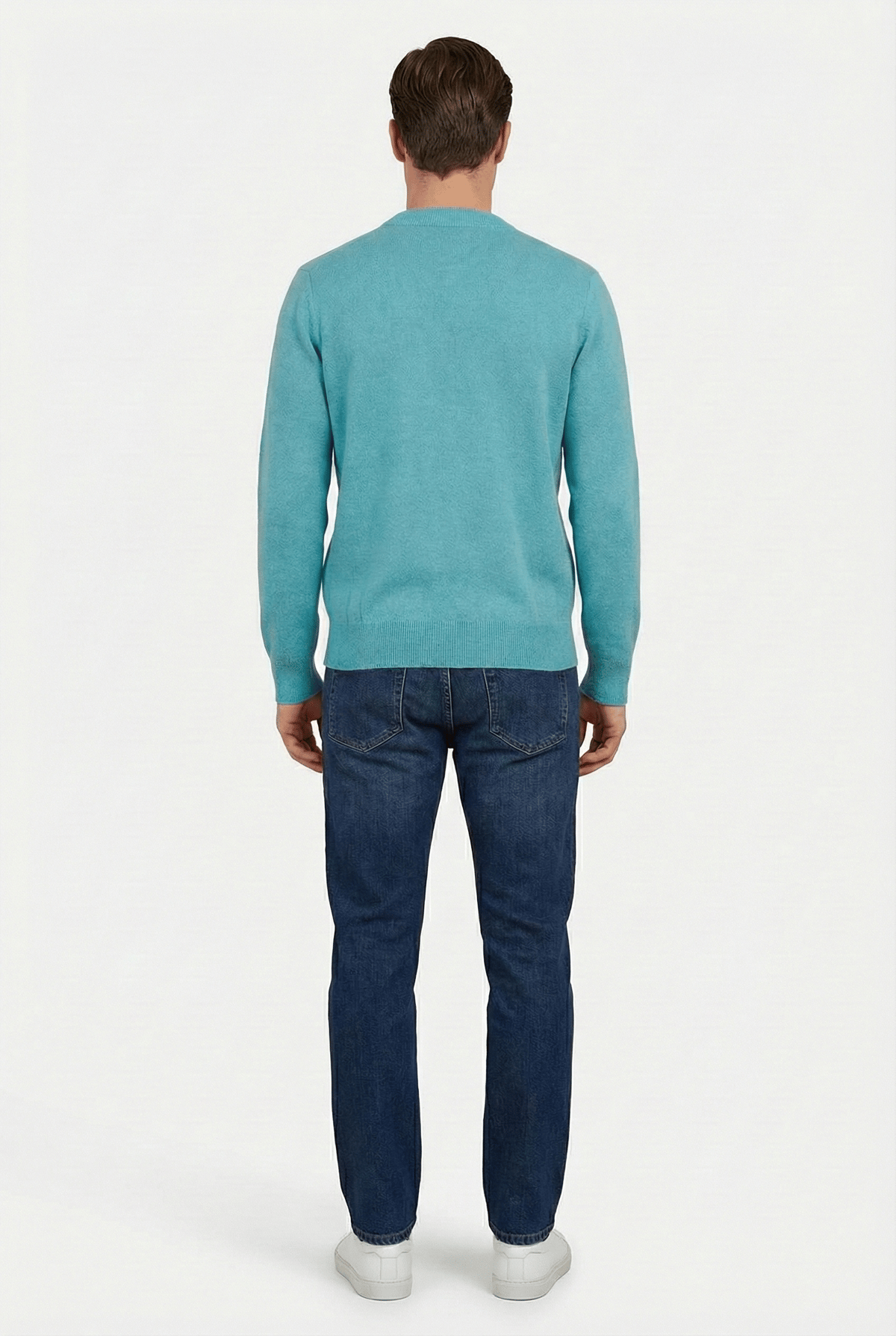 Peraluna SERGIO PULLOVER 34 No Jakarlı Pike Örgülü Mevsimlik Yarışçı Erkek Triko Kazak - Mavi/Turuncu