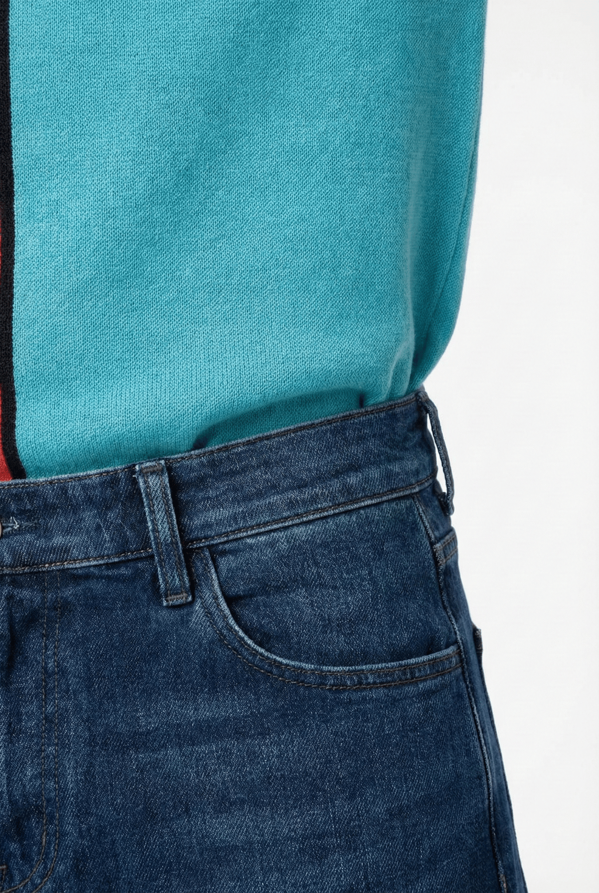 Peraluna SERGIO PULLOVER 34 No Jakarlı Pike Örgülü Mevsimlik Yarışçı Erkek Triko Kazak - Mavi/Turuncu