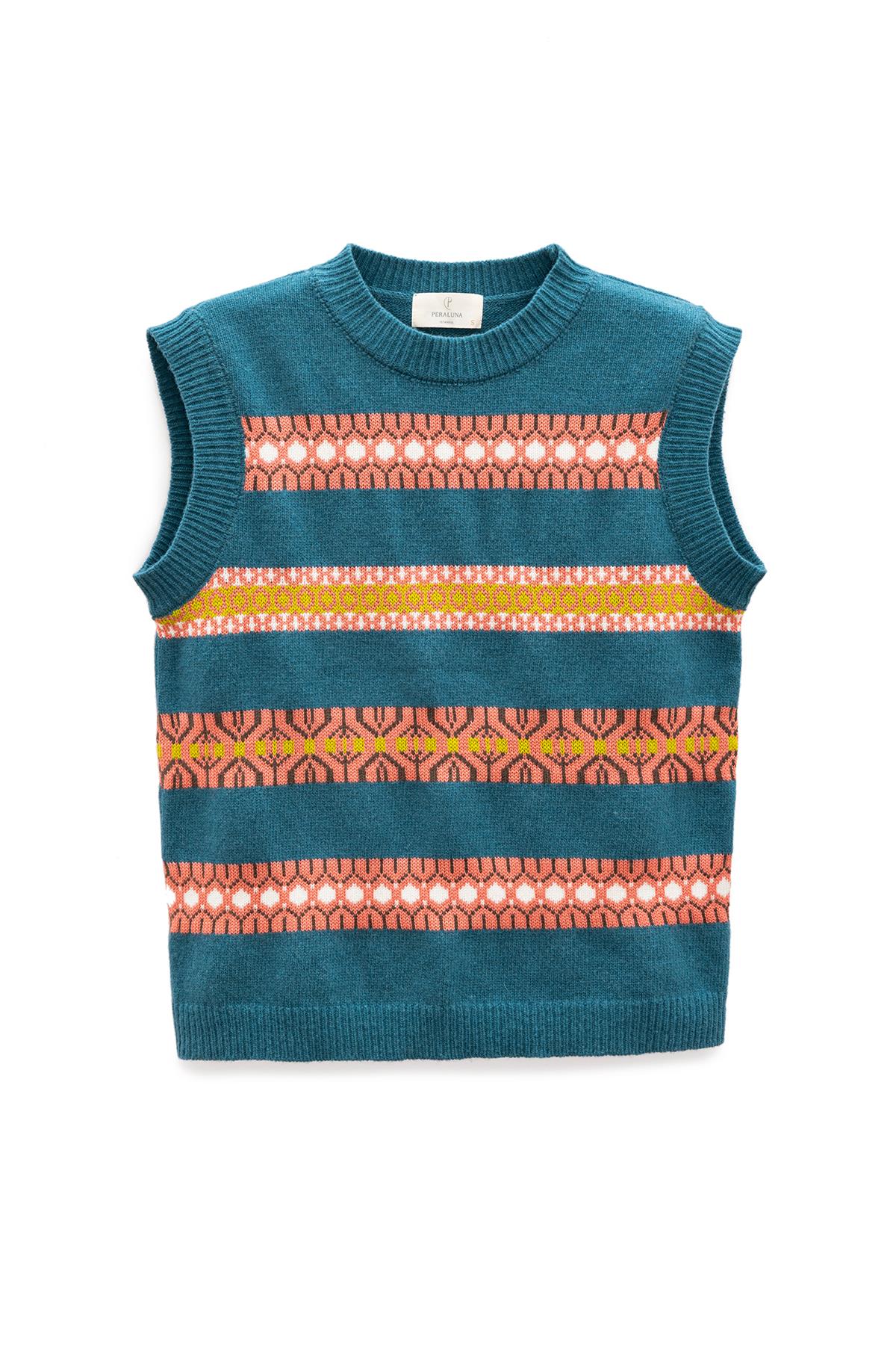 Peraluna Simone Kadın Jakarlı Triko Süveter - Mavi