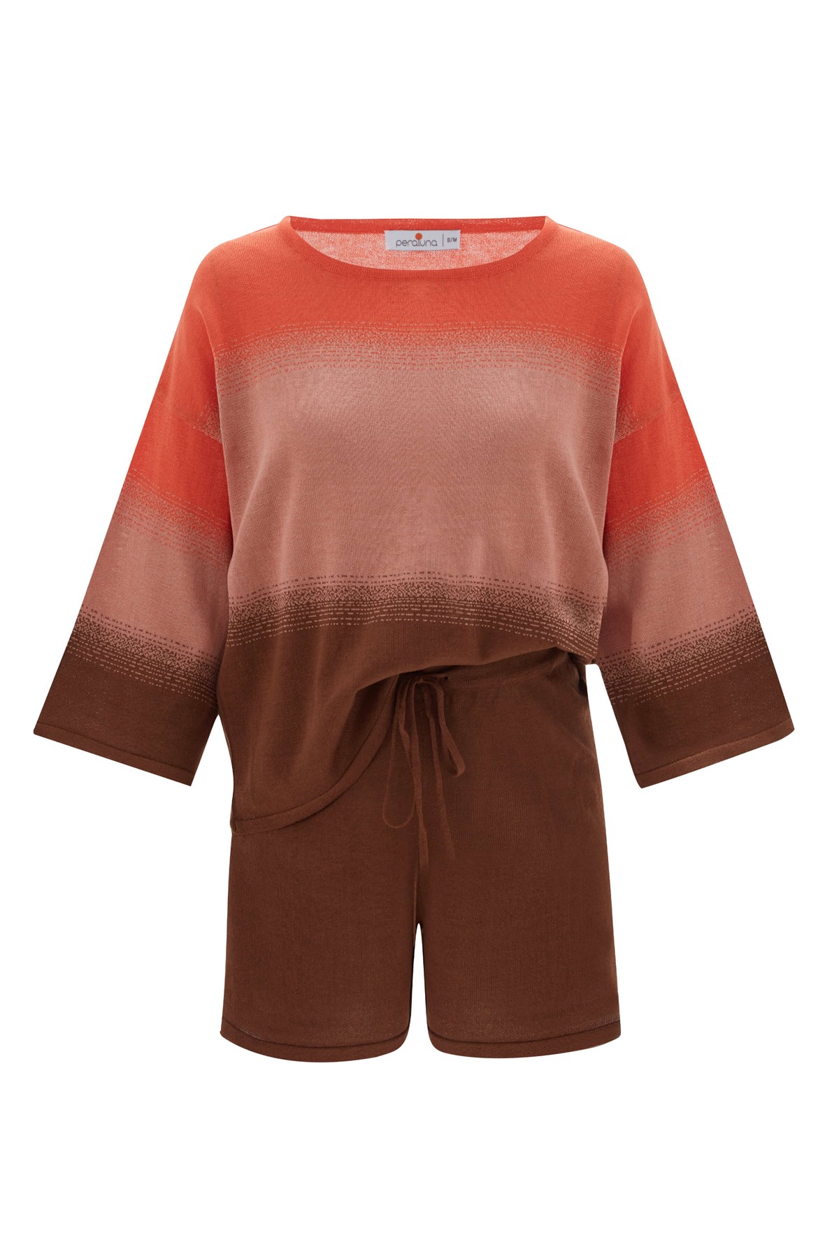 Peraluna SİRİ BLOUSE & SHORTS Yazlık Triko Kadın Şort Takım Somon