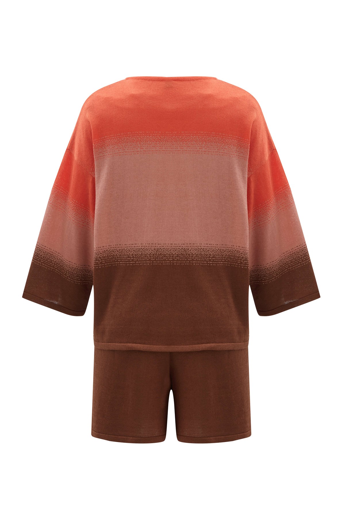 Peraluna SİRİ BLOUSE & SHORTS Yazlık Triko Kadın Şort Takım Somon