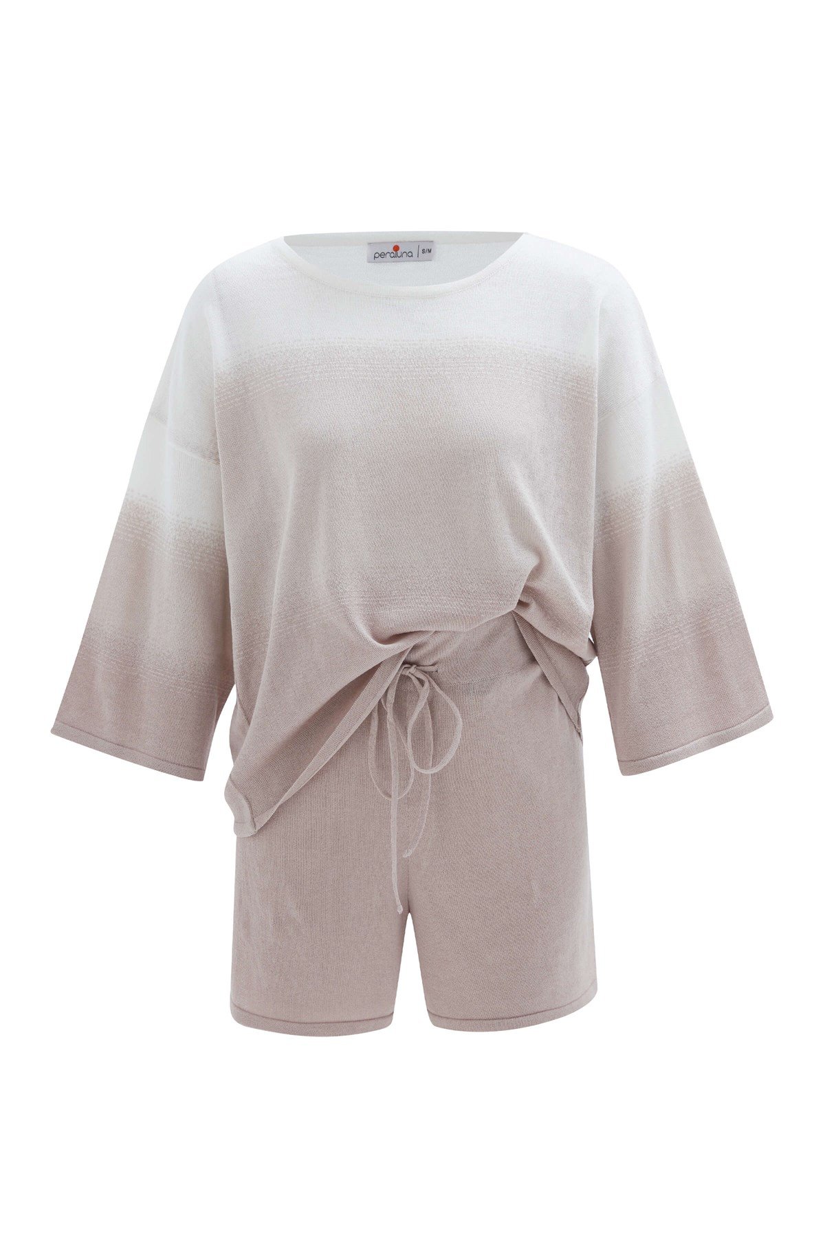 Peraluna SİRİ BLOUSE & SHORTS Yazlık Triko Kadın Şort Takım Bej