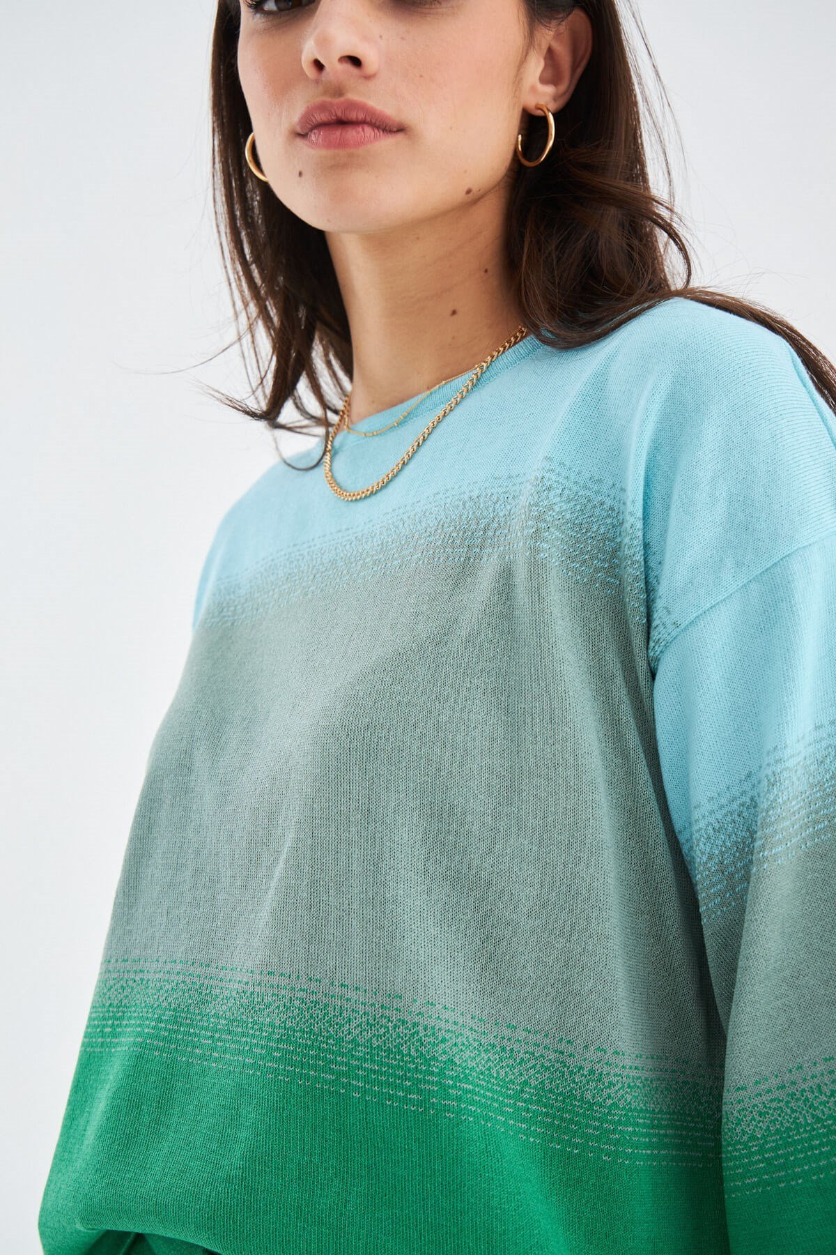 Peraluna SİRİ BLOUSE & SHORTS Yazlık Triko Kadın Şort Takım Nil Yeşili