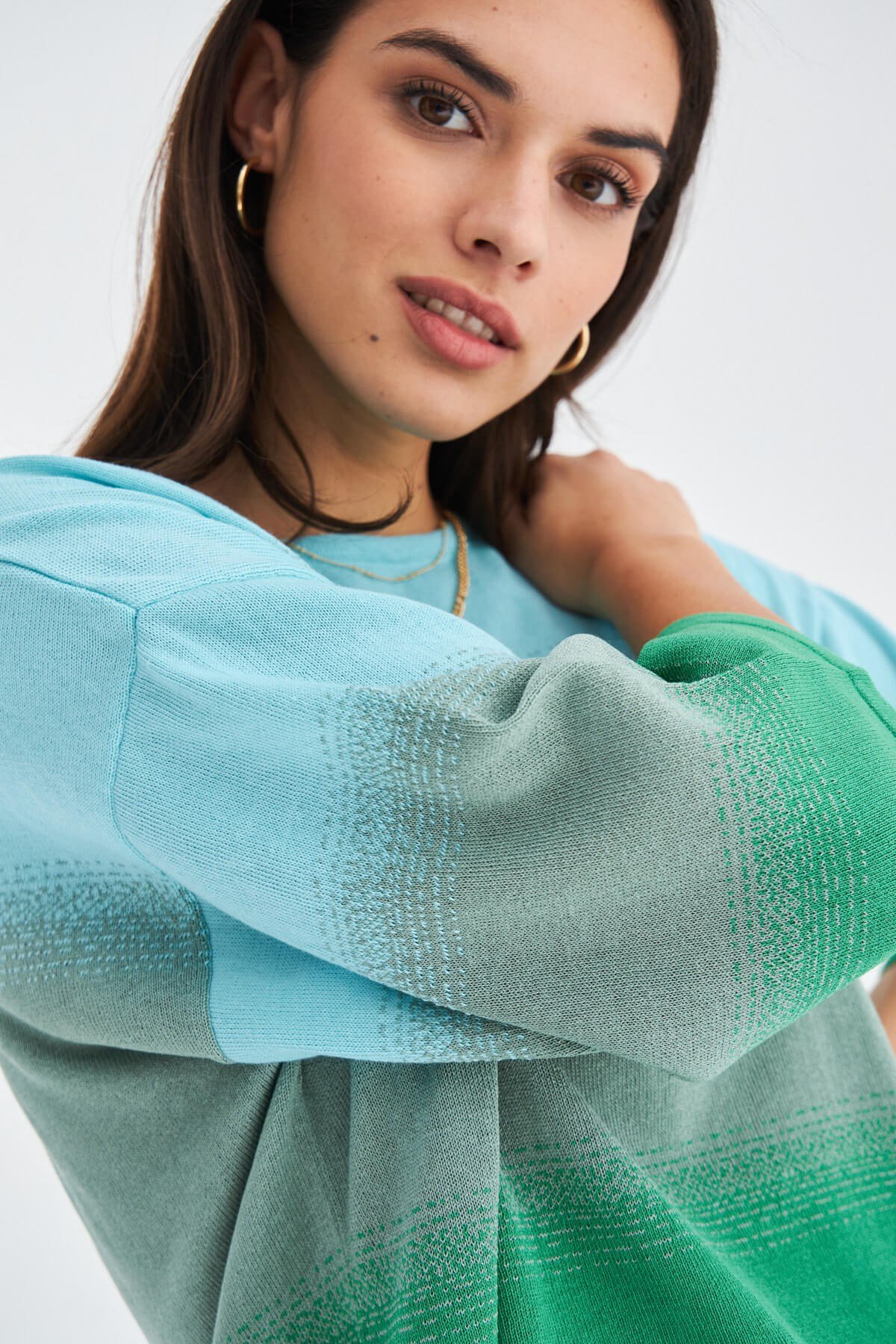 Peraluna SİRİ BLOUSE & SHORTS Yazlık Triko Kadın Şort Takım Nil Yeşili