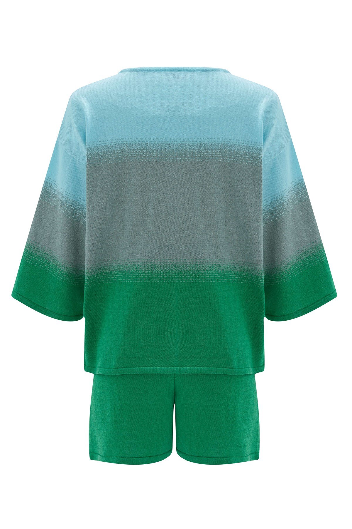 Peraluna SİRİ BLOUSE & SHORTS Yazlık Triko Kadın Şort Takım Nil Yeşili