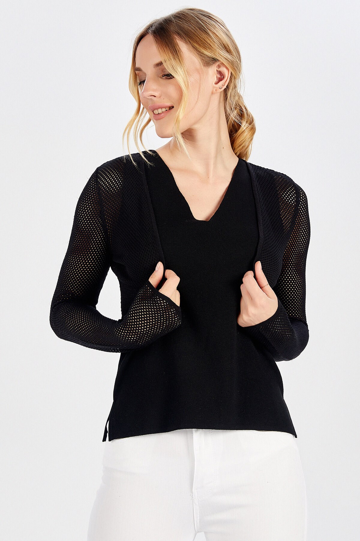 Peraluna Siyah File Bolero