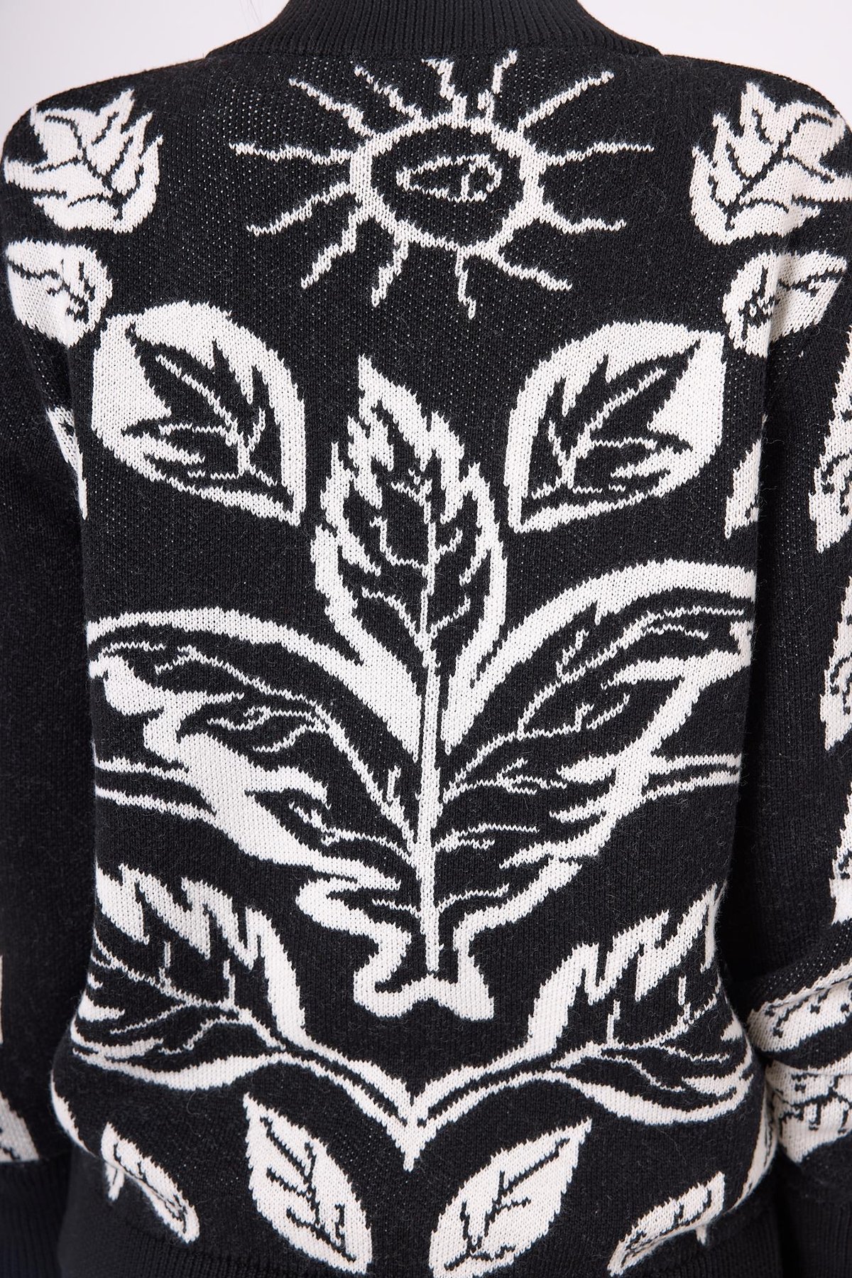 Peraluna Stardust Kadın Triko Bomber Ceket - Siyah/Ekru