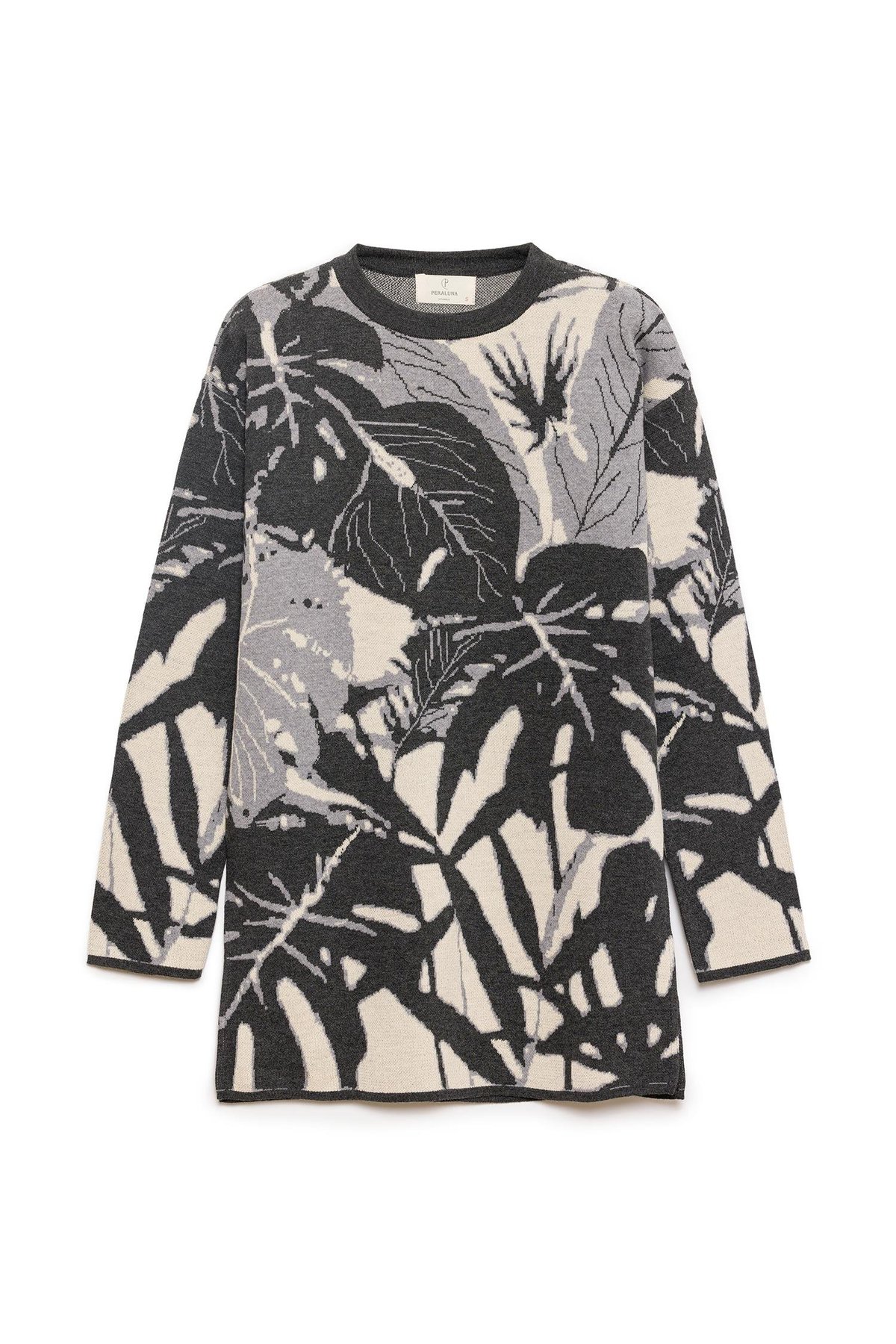 Peraluna Susan Jacquard Womens Knitted Tunic - Ecru/Anthracite