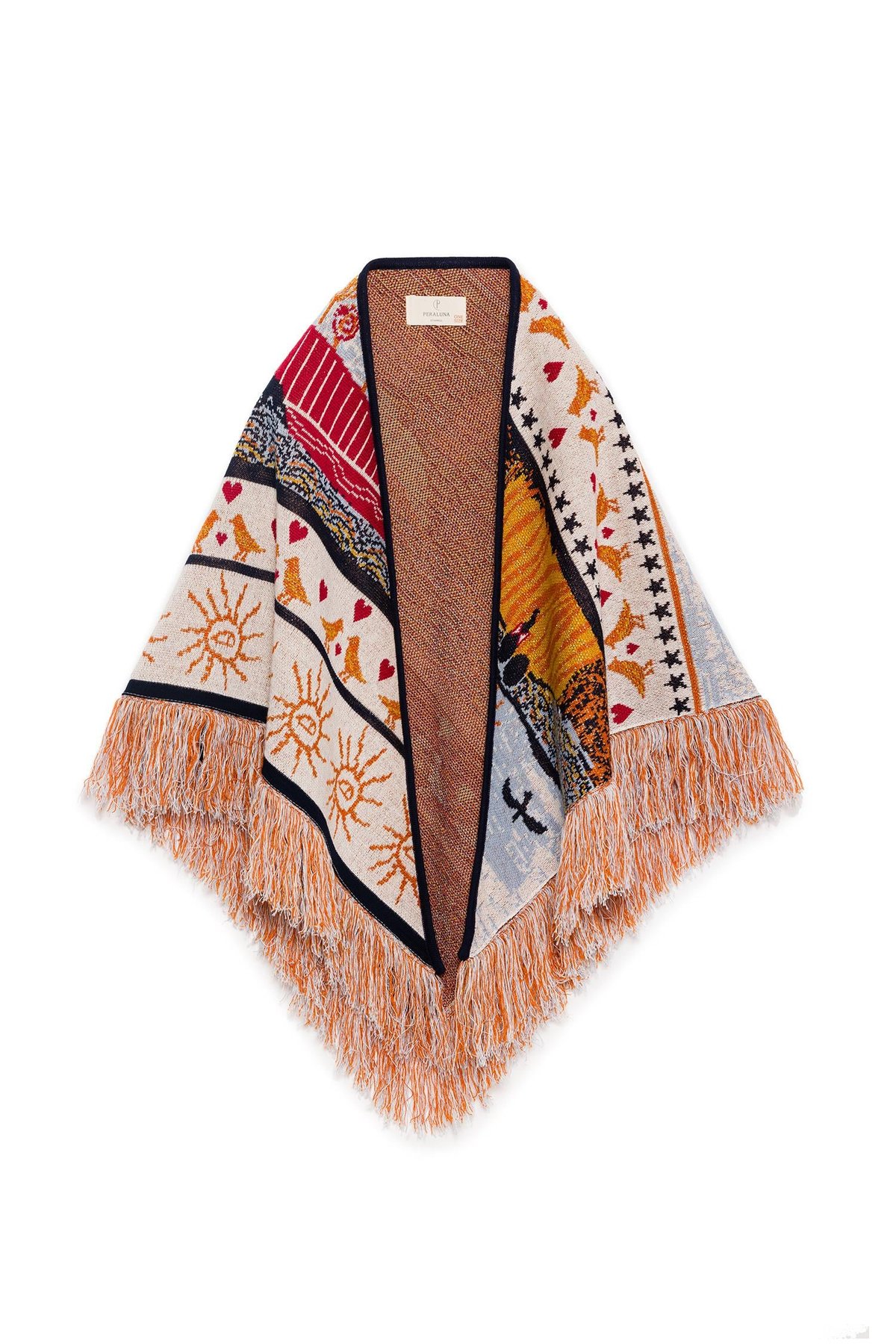Peraluna Sweet Memories Jacquard Knitted Scarfe - Navy Multi