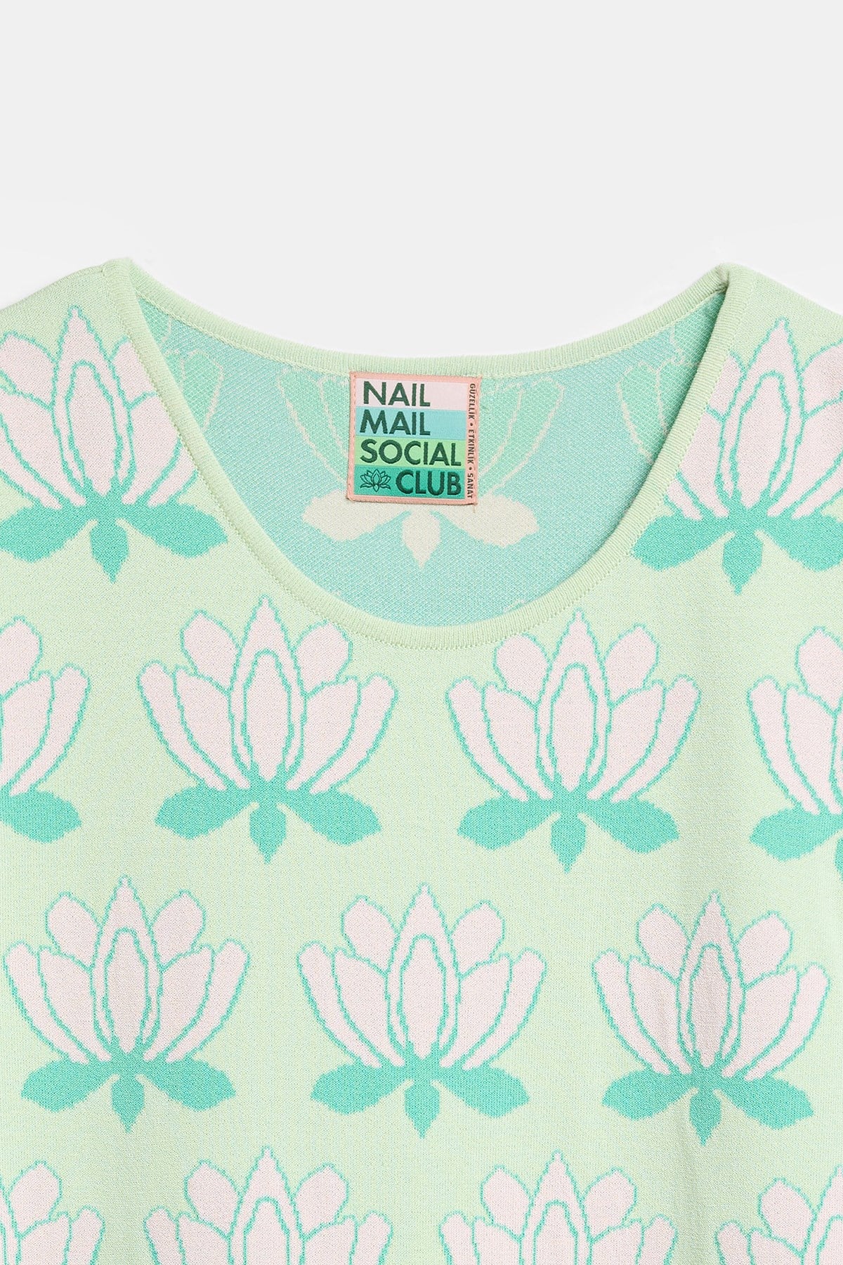 Peraluna Urban Lotus Elbise, Sıfır Kol, Yazlık Mini Elbise - Mint Multi