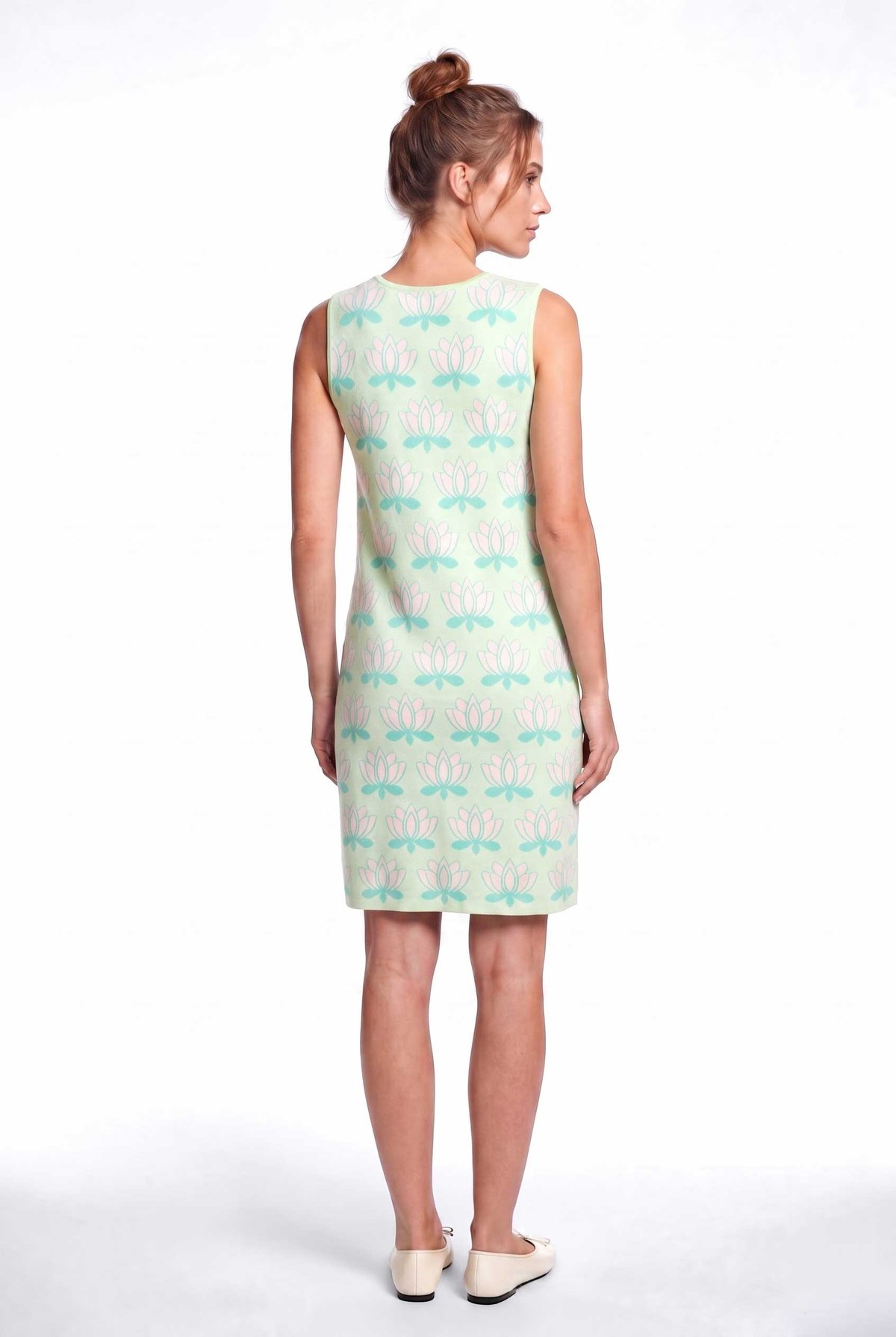 Peraluna Urban Lotus Elbise, Sıfır Kol, Yazlık Mini Elbise - Mint Multi