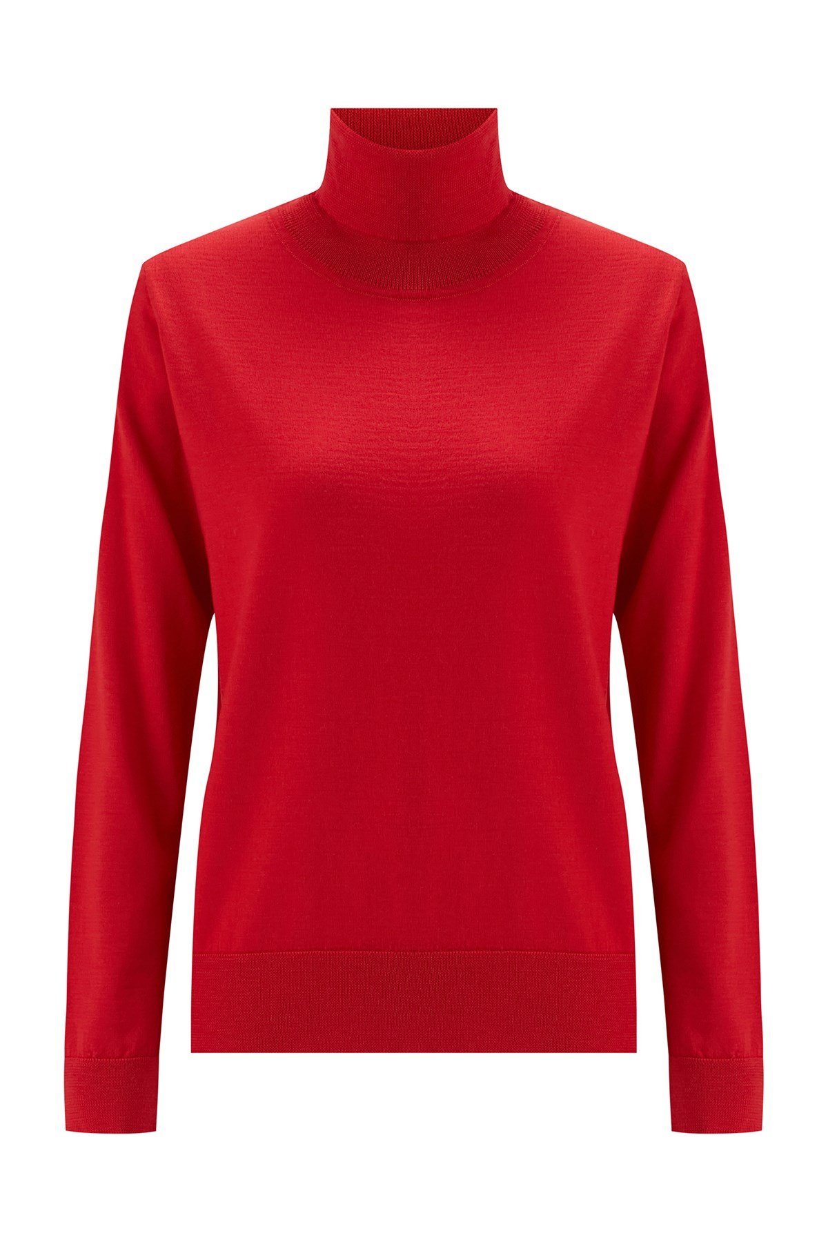 Peraluna VALERIA PULLOVER Boğazlı İnce Kadın Triko Kazak Kırmızı