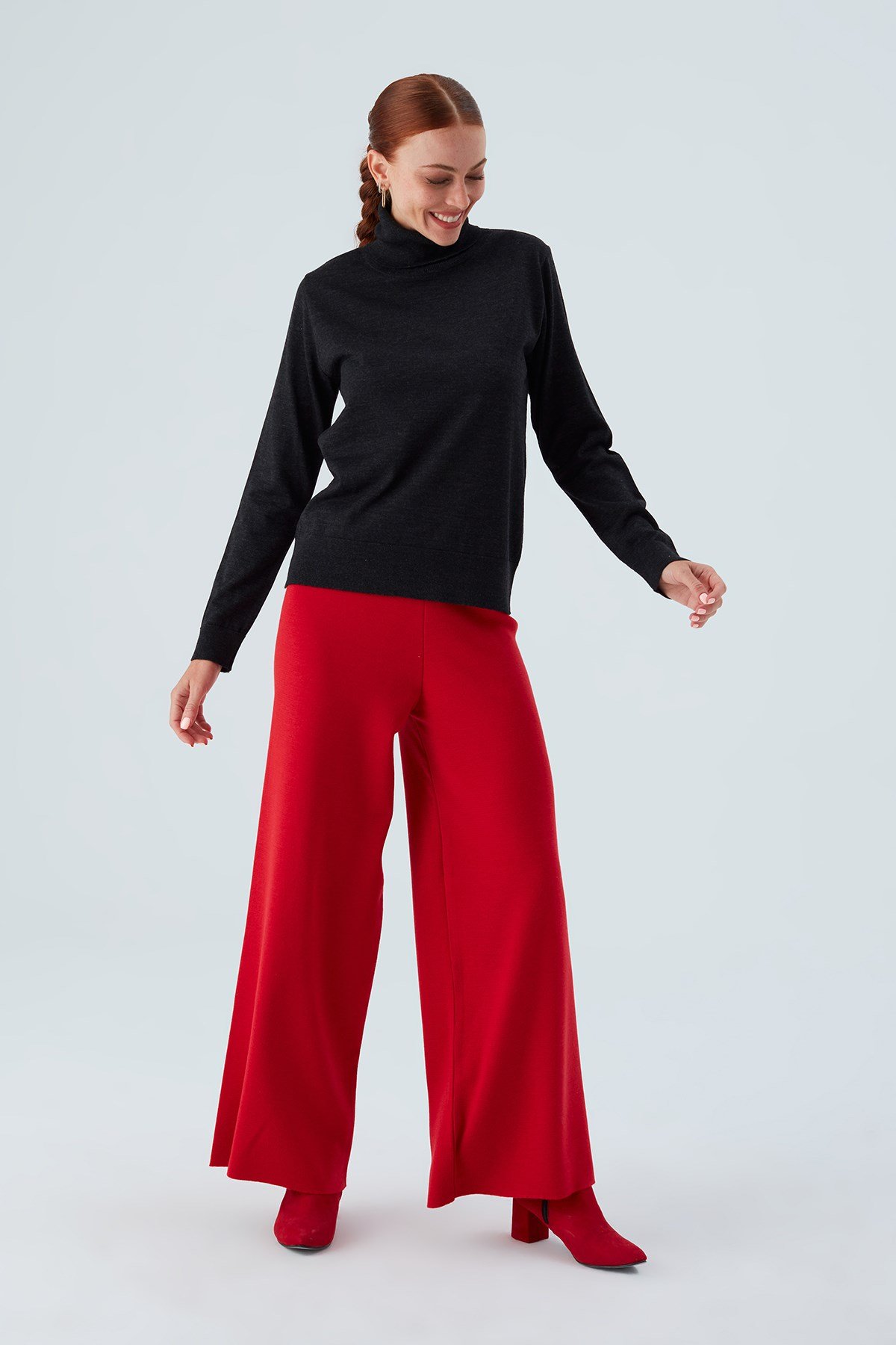 Peraluna VALERIA PULLOVER Turtleneck Slim Women's Knitwear Sweater - Anthracite