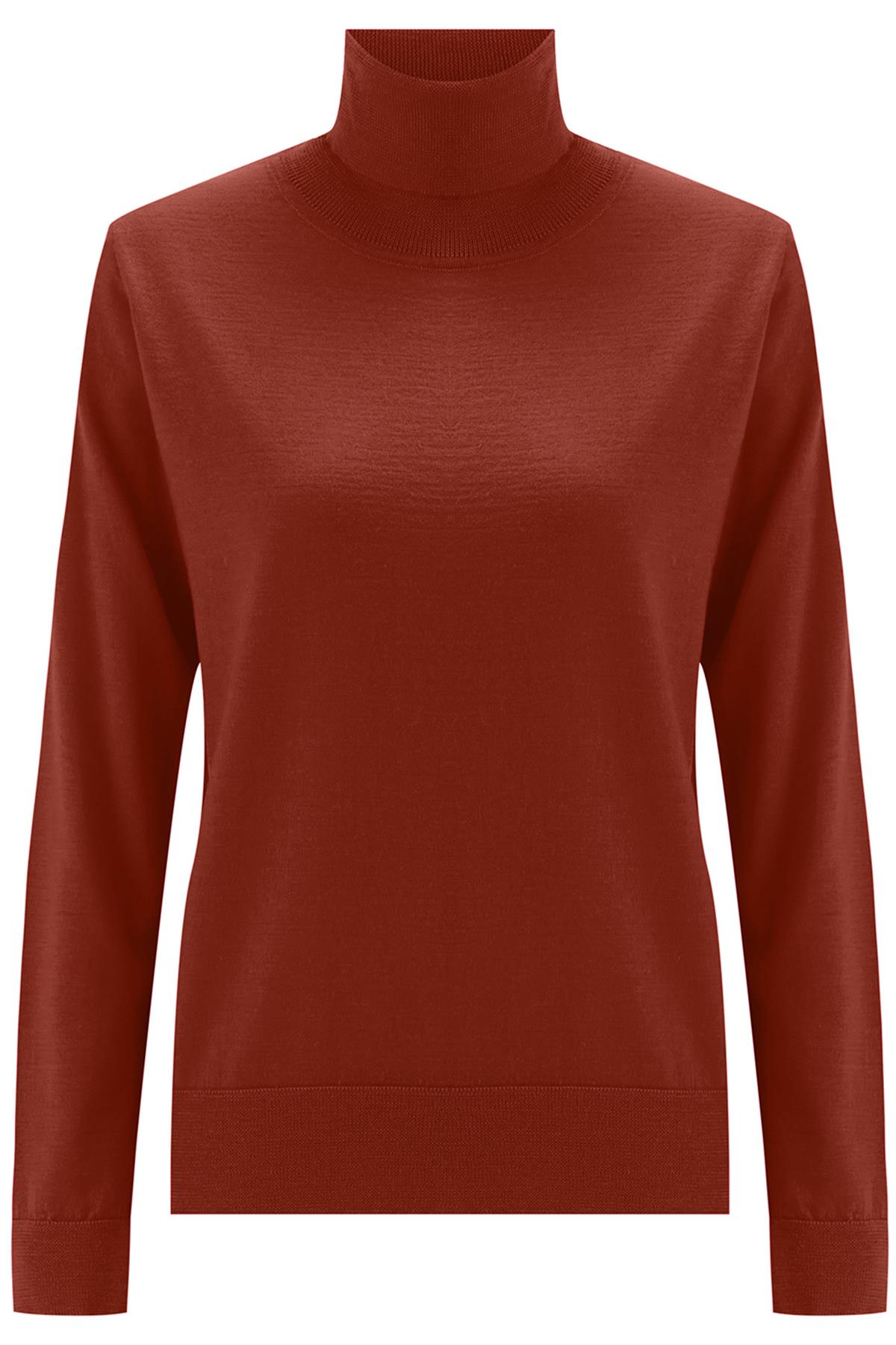 Peraluna VALERIA PULLOVER Boğazlı İnce Kadın Triko Kazak Kahve