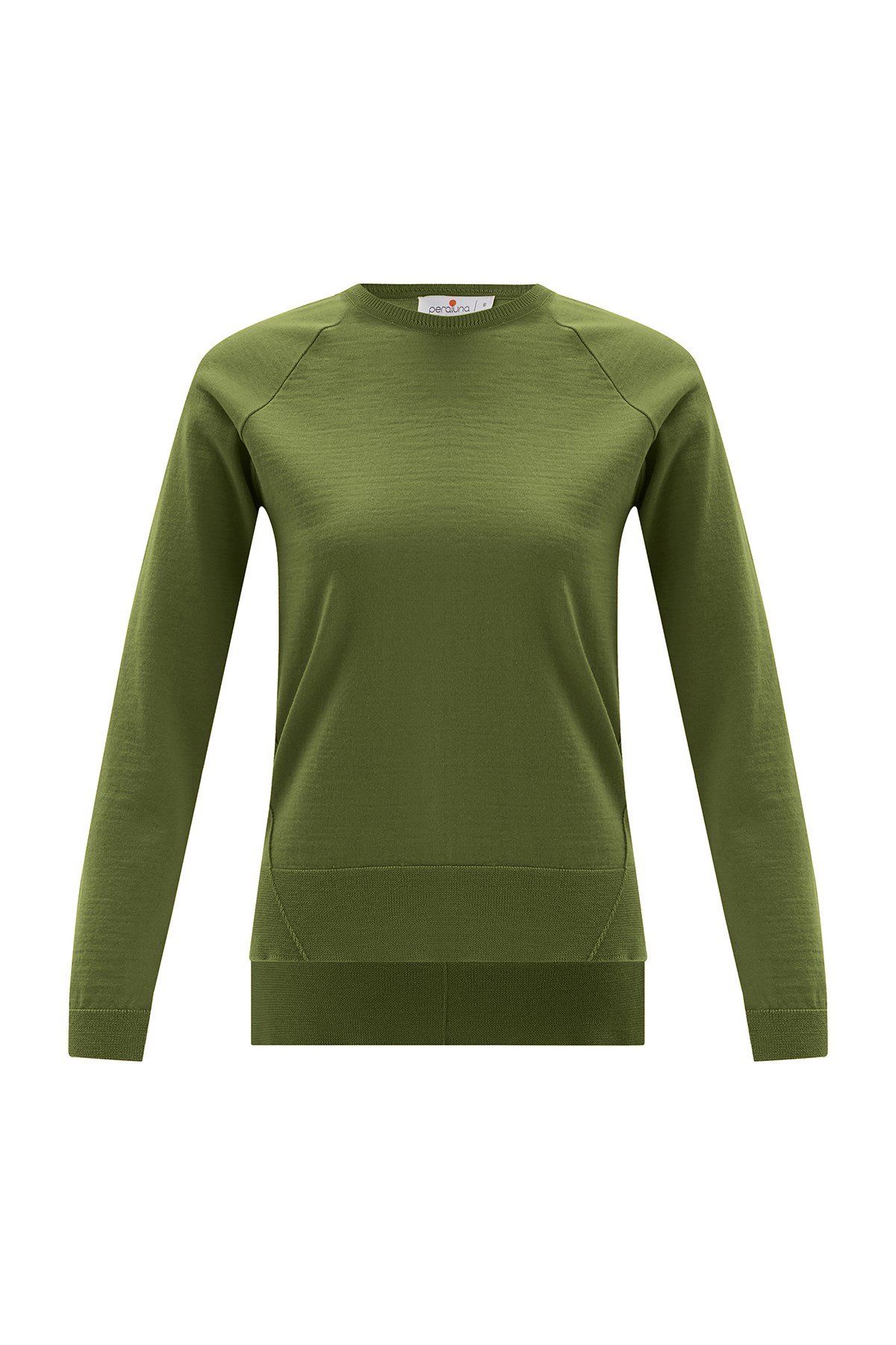 Peraluna VANESSA PULLOVER Merino Yünlü Yanları Yırtmaçlı Ince Kadın Triko Kazak Yeşil