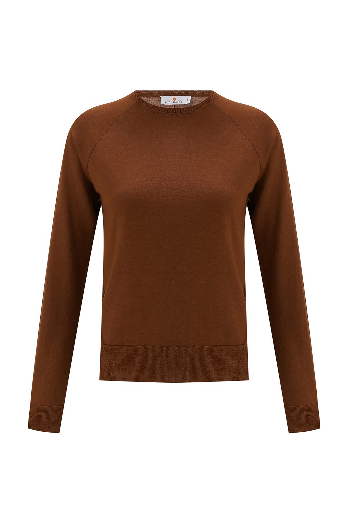 Peraluna VANESSA PULLOVER Merino Yünlü Yanları Yırtmaçlı Ince Kadın Triko Kazak Kahve