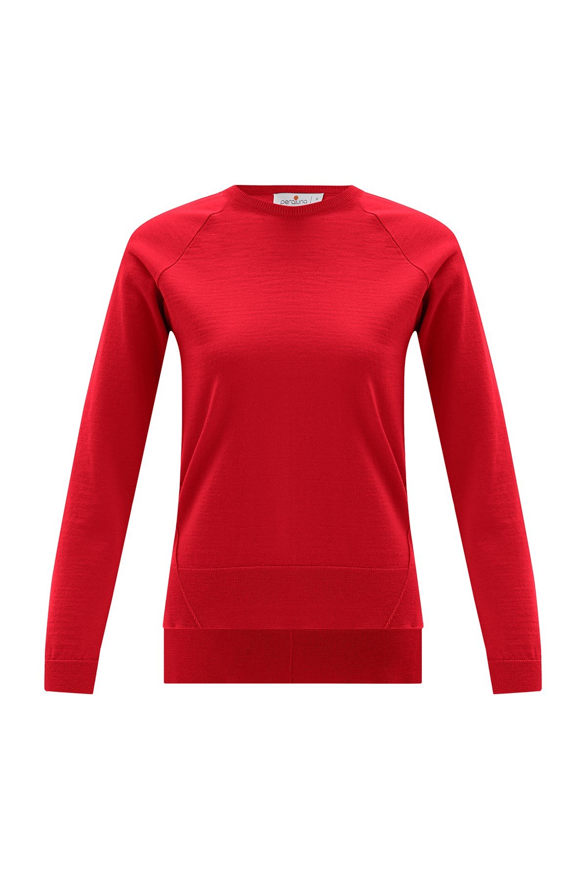 Peraluna VANESSA PULLOVER Merino Yünlü Yanları Yırtmaçlı Ince Kadın Triko Kazak Kırmızı