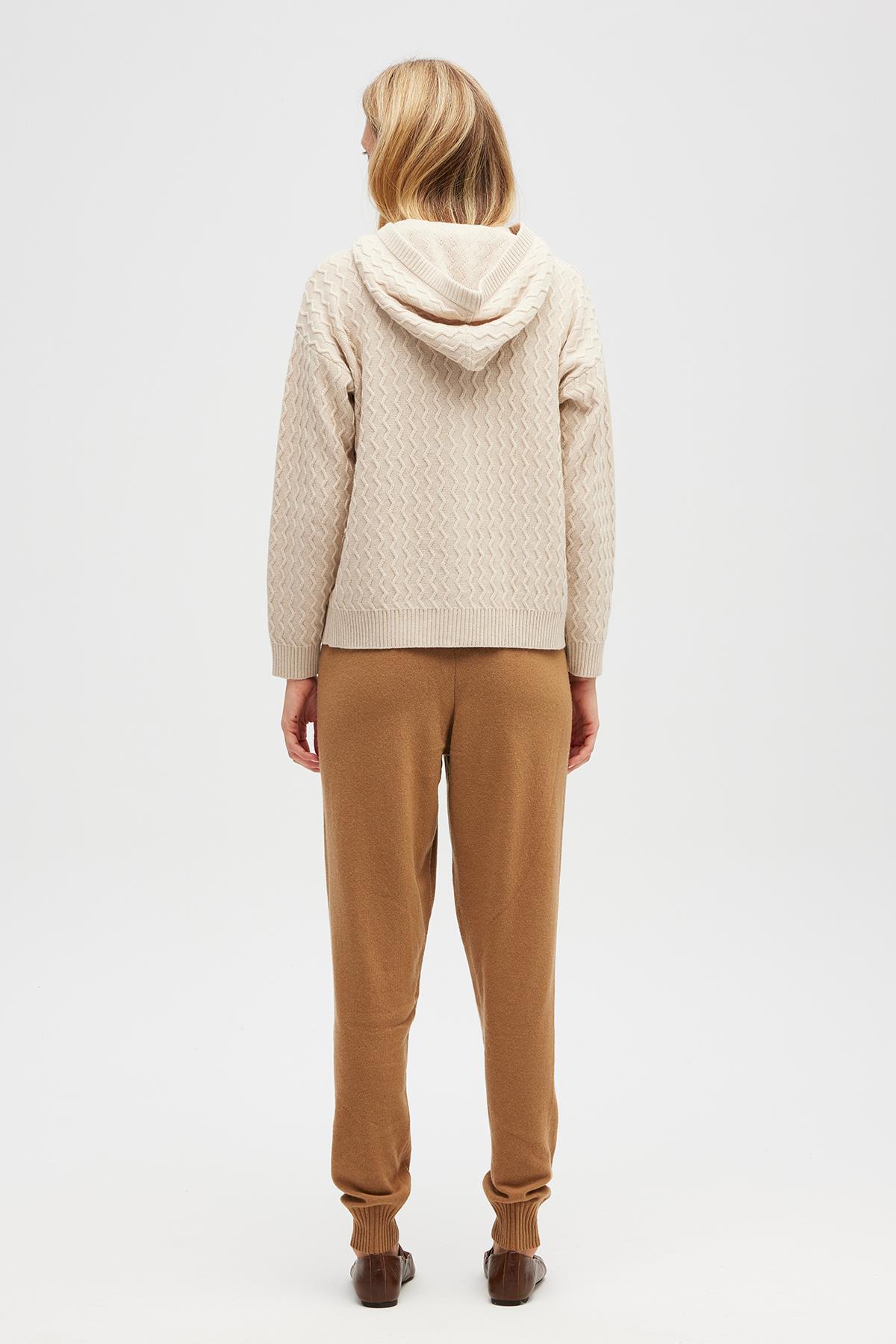 Peraluna Yvonne Kapüşonlu Cepli Triko Hırka - Bej