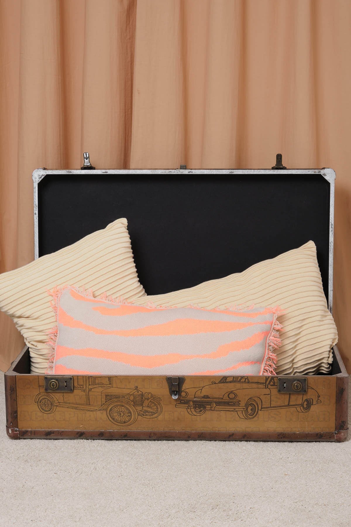 Peraluna ZEBRA PILLOW %100 Organik Pamuk Triko Yastık Bej