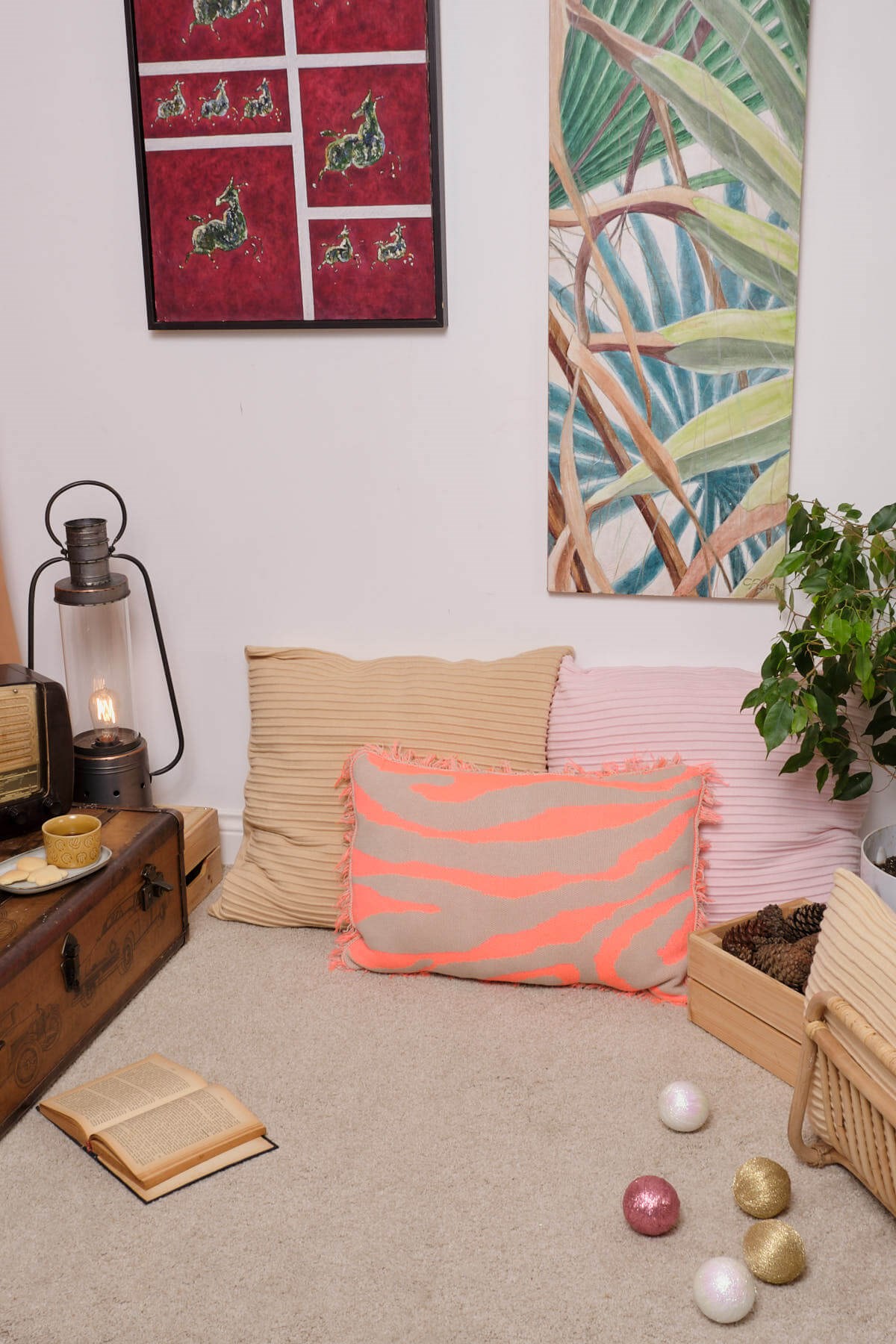 Peraluna ZEBRA PILLOW %100 Organik Pamuk Triko Yastık Bej