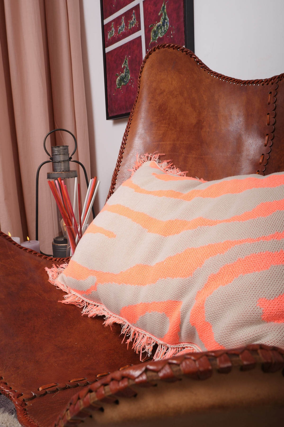 Peraluna ZEBRA PILLOW %100 Organik Pamuk Triko Yastık Bej