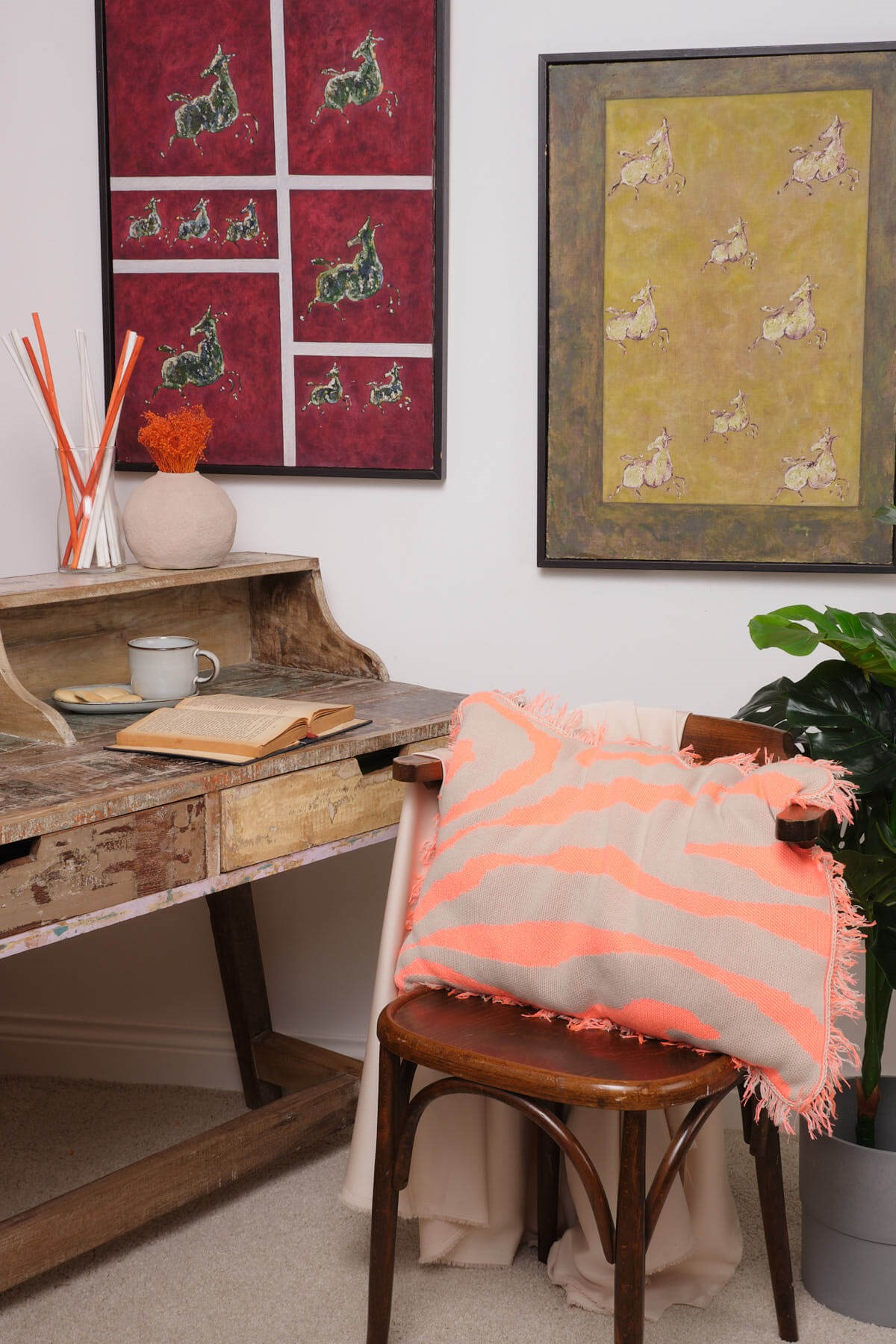 Peraluna ZEBRA PILLOW %100 Organik Pamuk Triko Yastık Bej