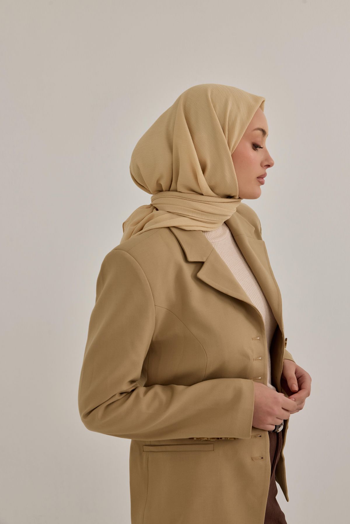 Soft Krinkıl Eşarp Kum Beji