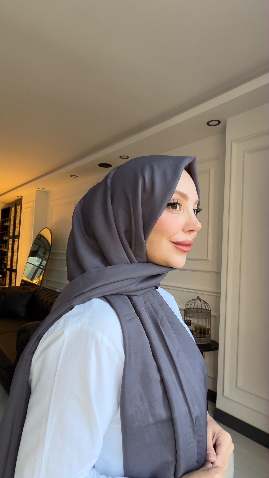 VUAL/BRİSA ŞAL FÜME GRİ