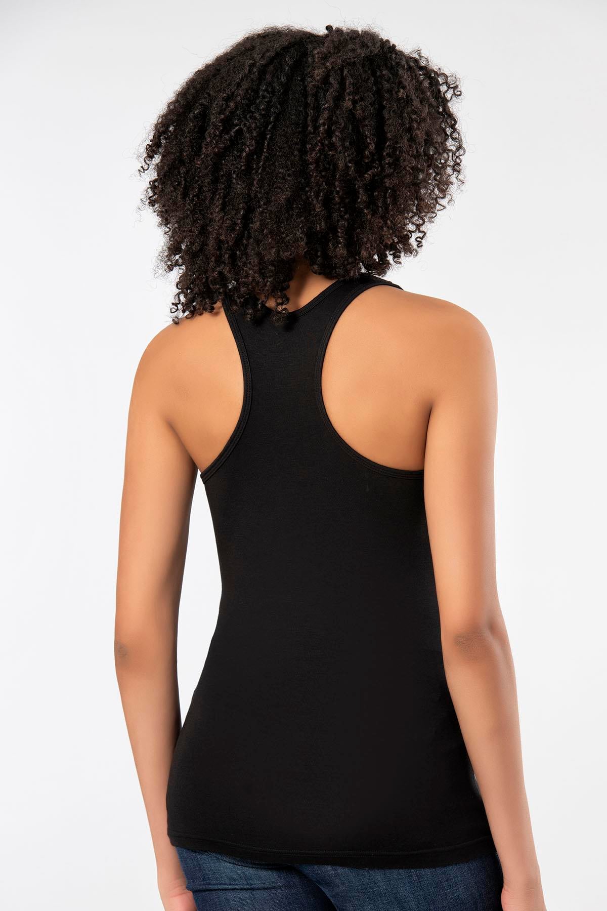 Weweus Siyah Bayan Süper İnce Doğal Bambu Lüks Sporcu Atlet Tshirt Body  2313