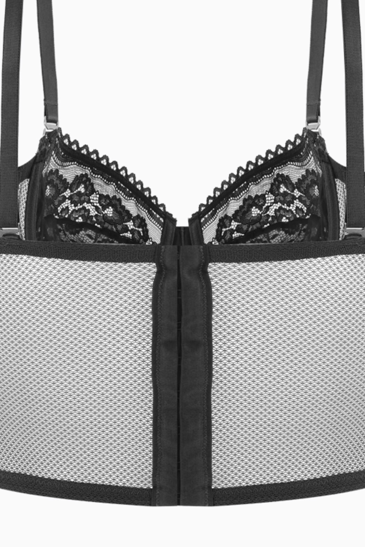 Dantelli Büstiyer Sütyen - Pedsiz - Fashion - 2500 - Siyah