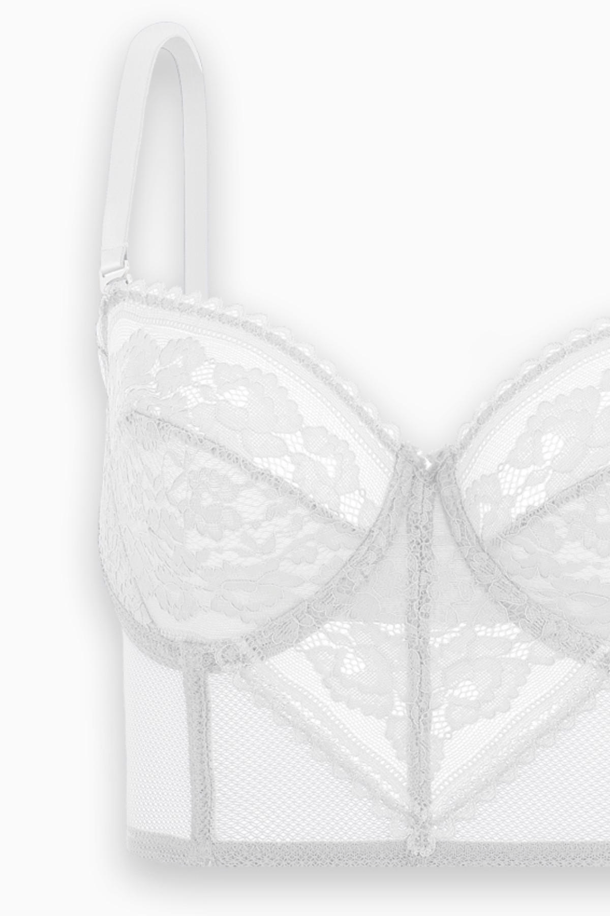 Dantelli Büstiyer Sütyen - Pedsiz - Fashion - 2500 - Ekru