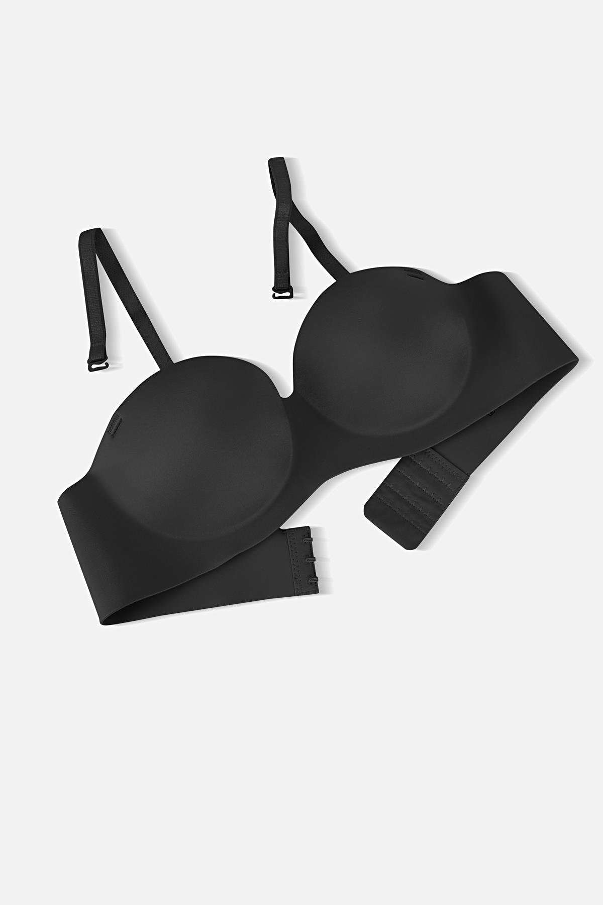 Lotus Lazer Dikişsiz Balensiz Push Up Sütyen - 2818 - Siyah