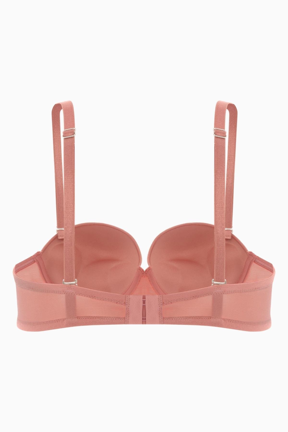 Olympos Straplez Mikro Sütyen - Double Push Up, Ekstra Dolgulu - Basic - 2536 - Gül Kurusu