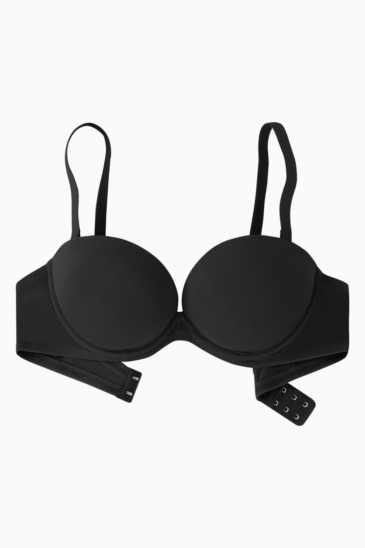 Olympos Tak-Çıkar Askılı Mikro Sütyen - Double Push Up, Ekstra Dolgulu - Premium Basic - 2498 - Siyah