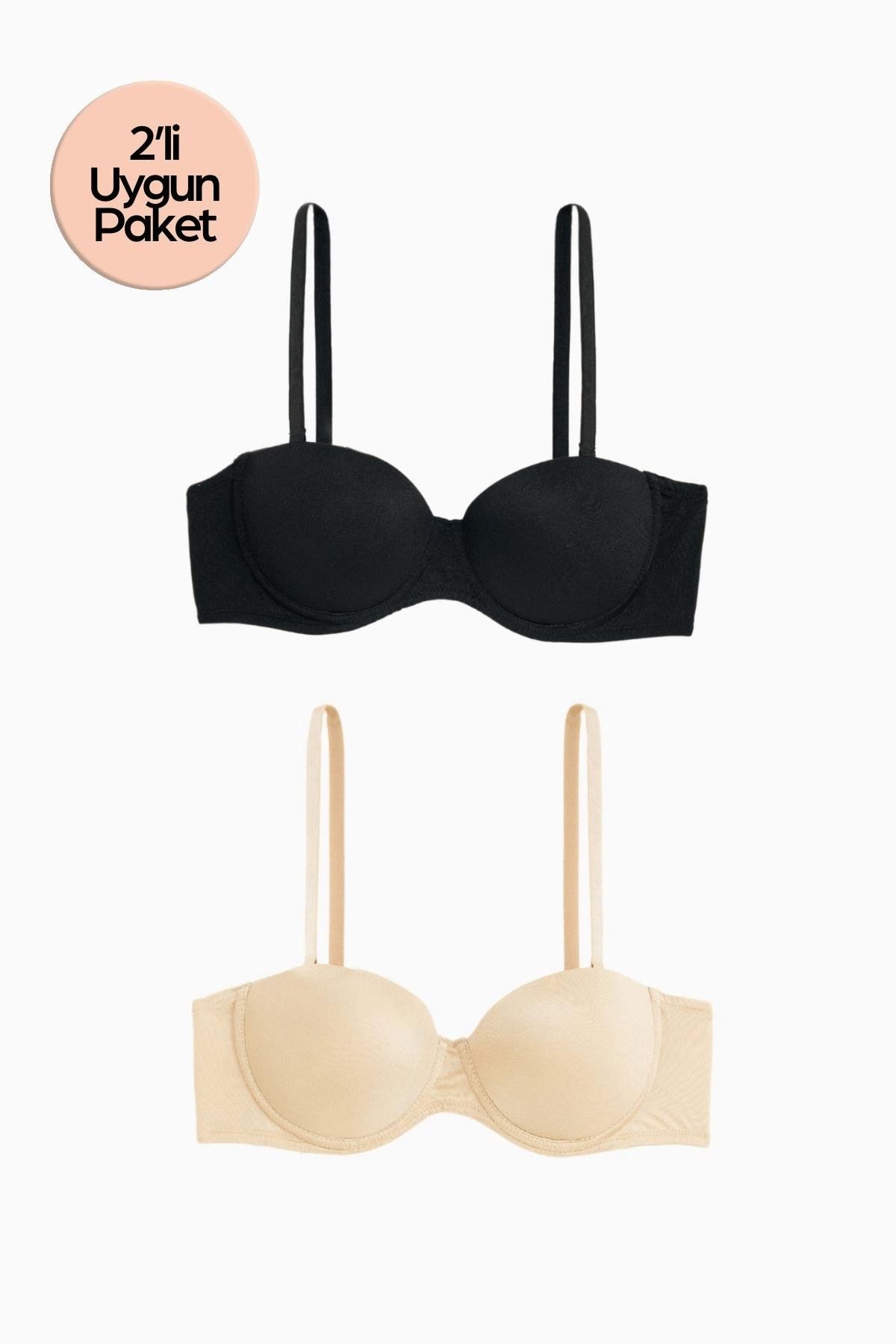 ROSALİ PUSH UP DOLGULU SÜTYEN/SİYAH-TEN/75B