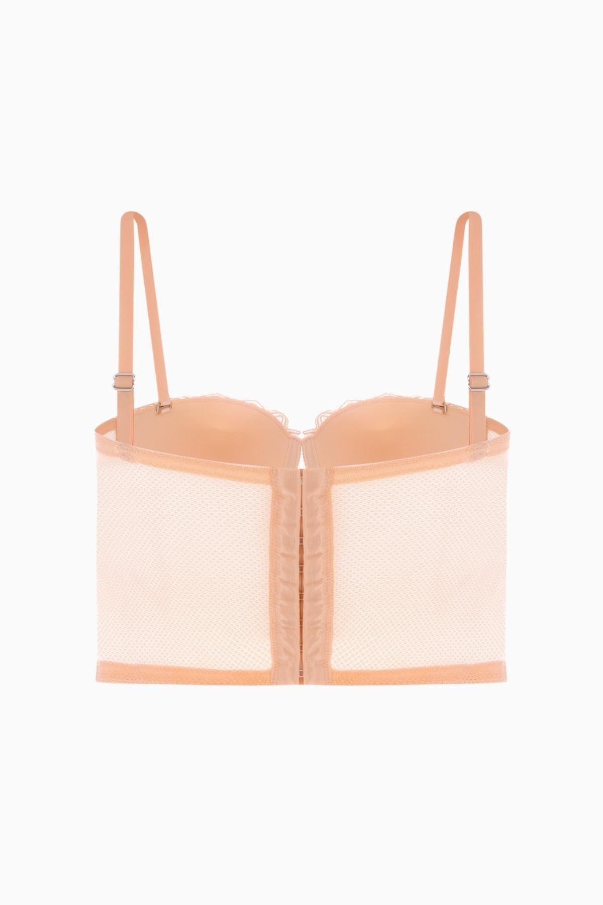 Rosali Dantelli Büstiyer Sütyen - Soft Push Up, Dolgulu - Fashion - 2501 - Kavuniçi