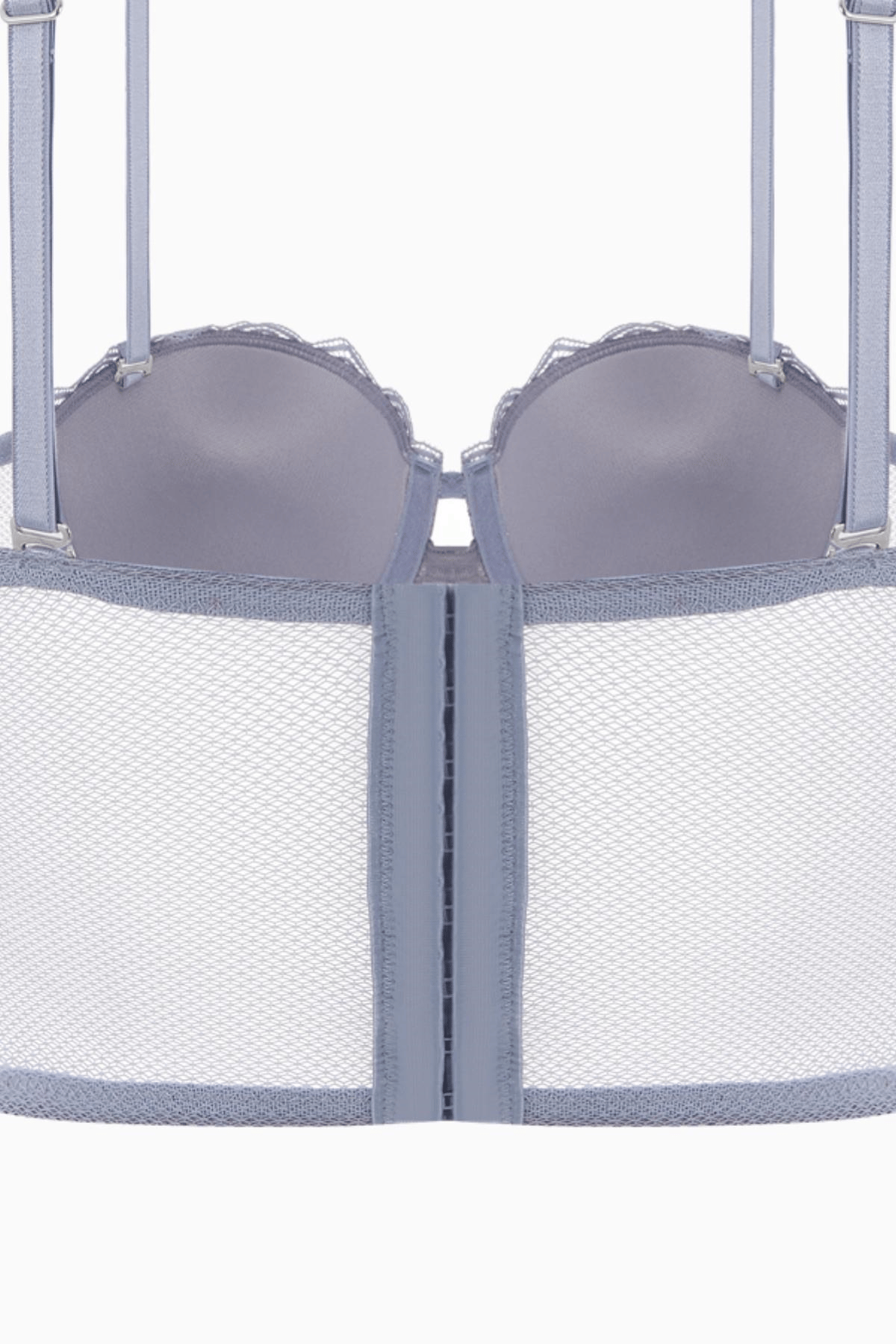 Rosali Dantelli Büstiyer Sütyen - Soft Push Up, Dolgulu  - Fashion - 2501 - Gri