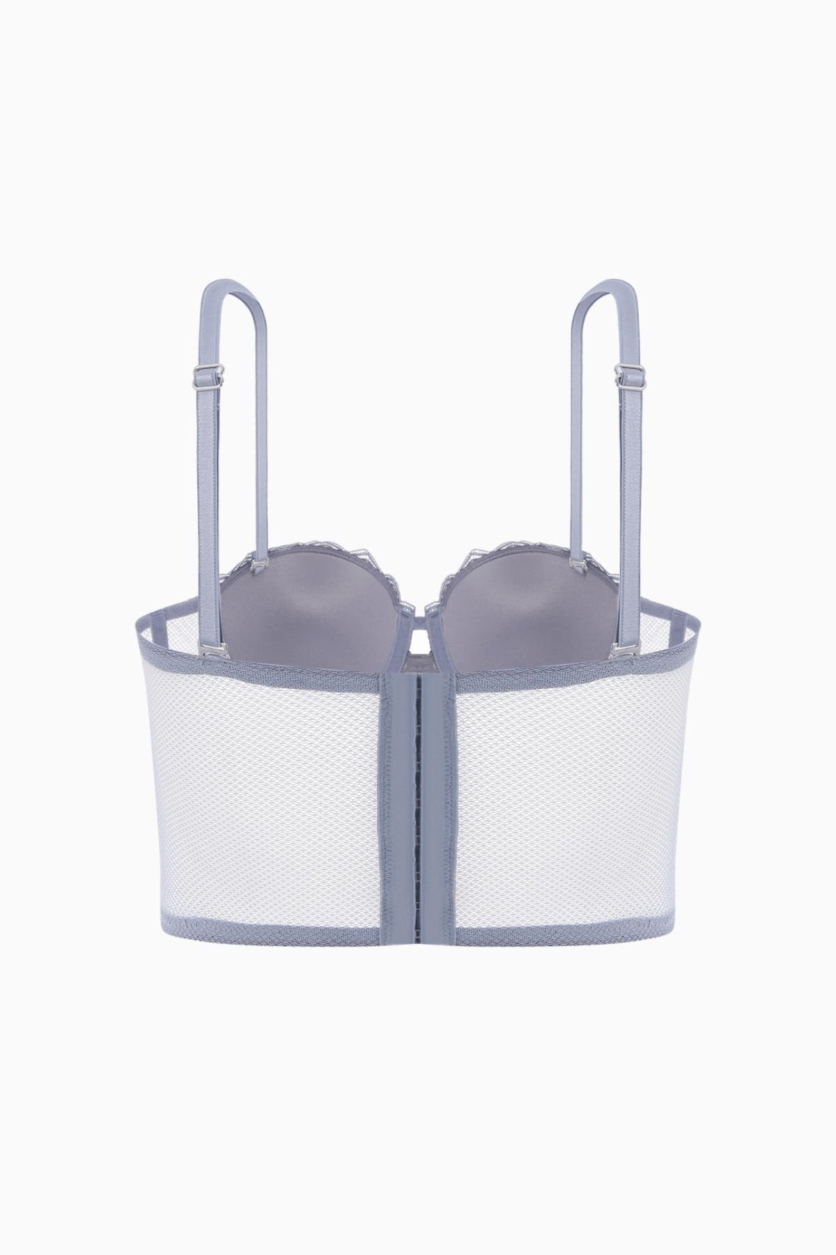Rosali Dantelli Büstiyer Sütyen - Soft Push Up, Dolgulu  - Fashion - 2501 - Gri